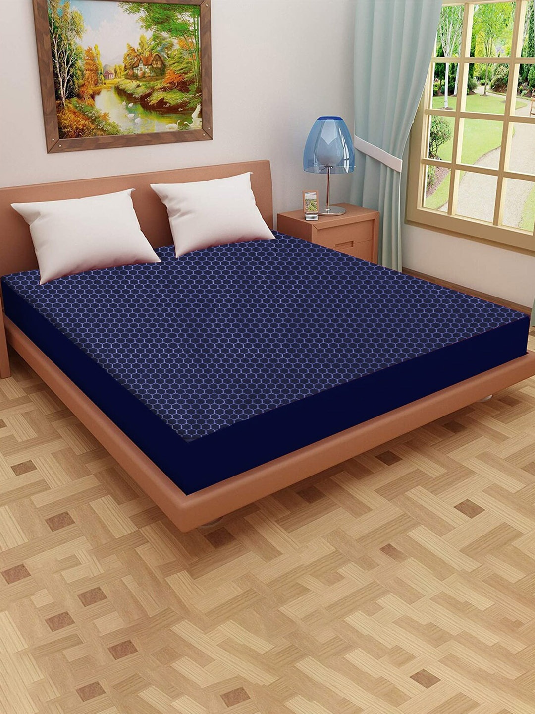 Adbeni Blue Self Design 200 GSM Jacquard Cotton Smooth Waterproof Mattress Protector, Navy blue
Adbeni Blue Self Design 200 GSM Jacquard Cotton Smooth Waterproof Mattress Protector, Navy blue