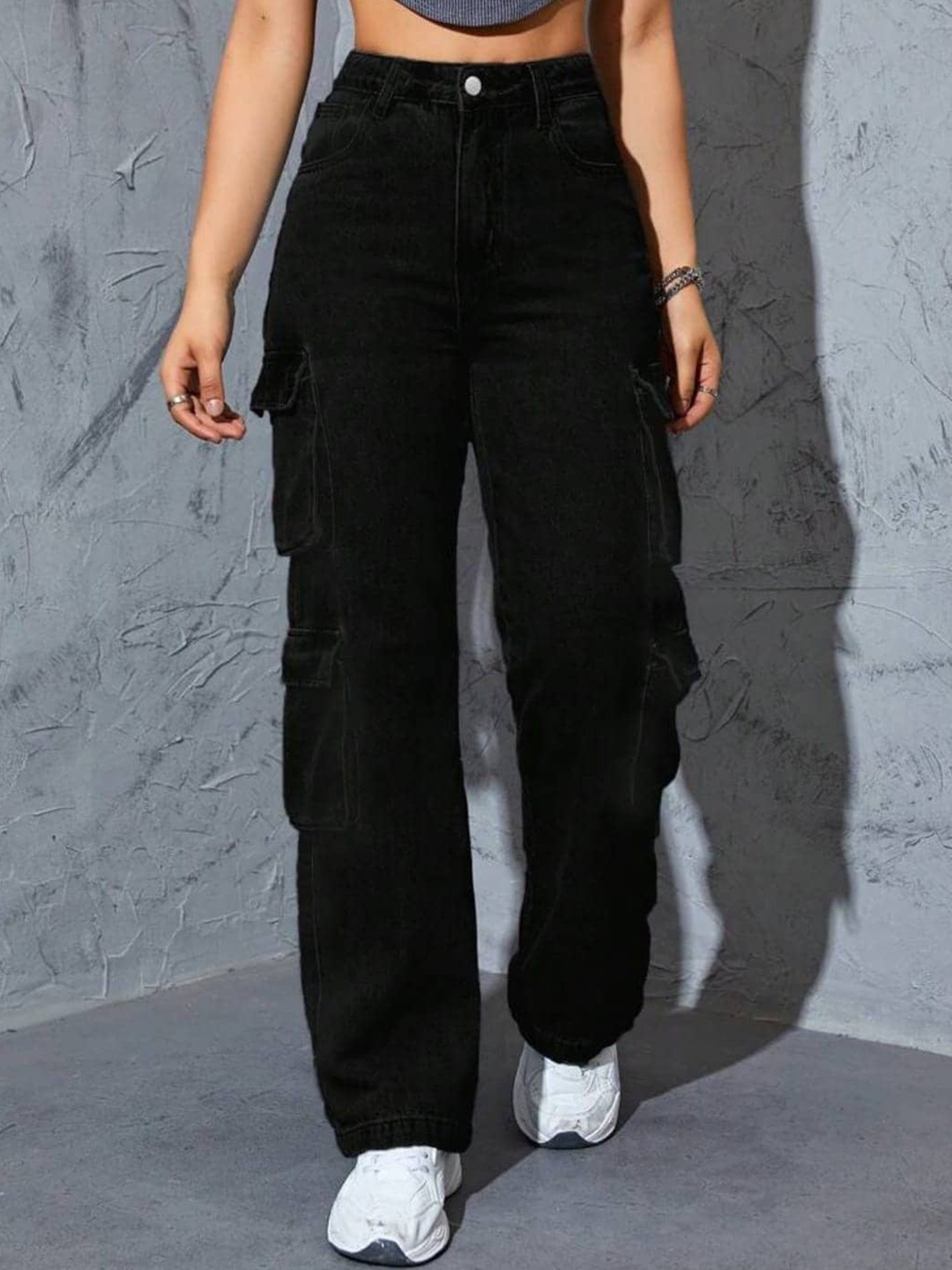 BROADSTAR Women Black Smart Wide Leg High-Rise Highly Distressed Stretchable Cotton Jeans
BROADSTAR Women Black Smart Wide Leg High-Rise Highly Distressed Stretchable Cotton Jeans