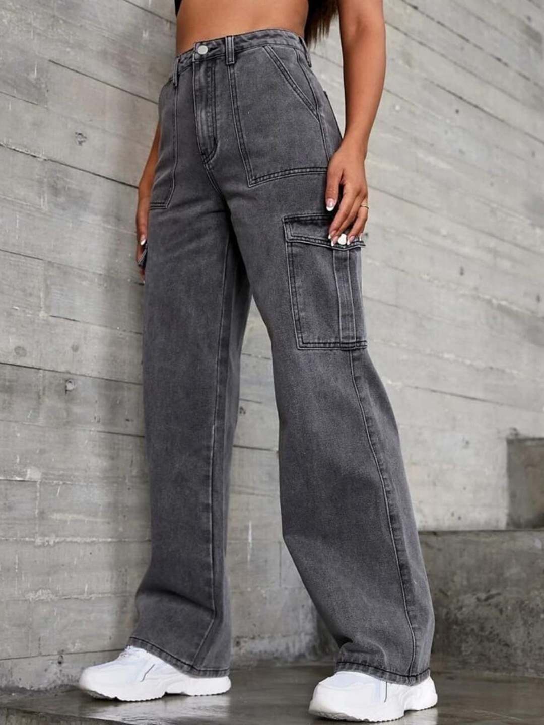 BROADSTAR Women Clean Look Smart High-Rise Light Fade Stretchable Wide Leg Jeans, Grey
BROADSTAR Women Clean Look Smart High-Rise Light Fade Stretchable Wide Leg Jeans, Grey