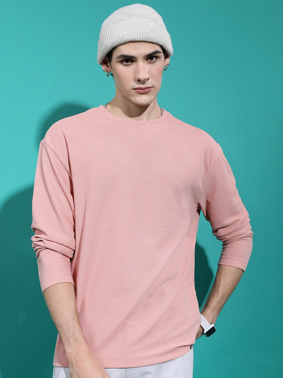 HIGHLANDER Drop Shoulder Sleeves Oversized Fit Casual Popcorn Structured T-shirt, Peach
HIGHLANDER Drop Shoulder Sleeves Oversized Fit Casual Popcorn Structured T-shirt, Peach