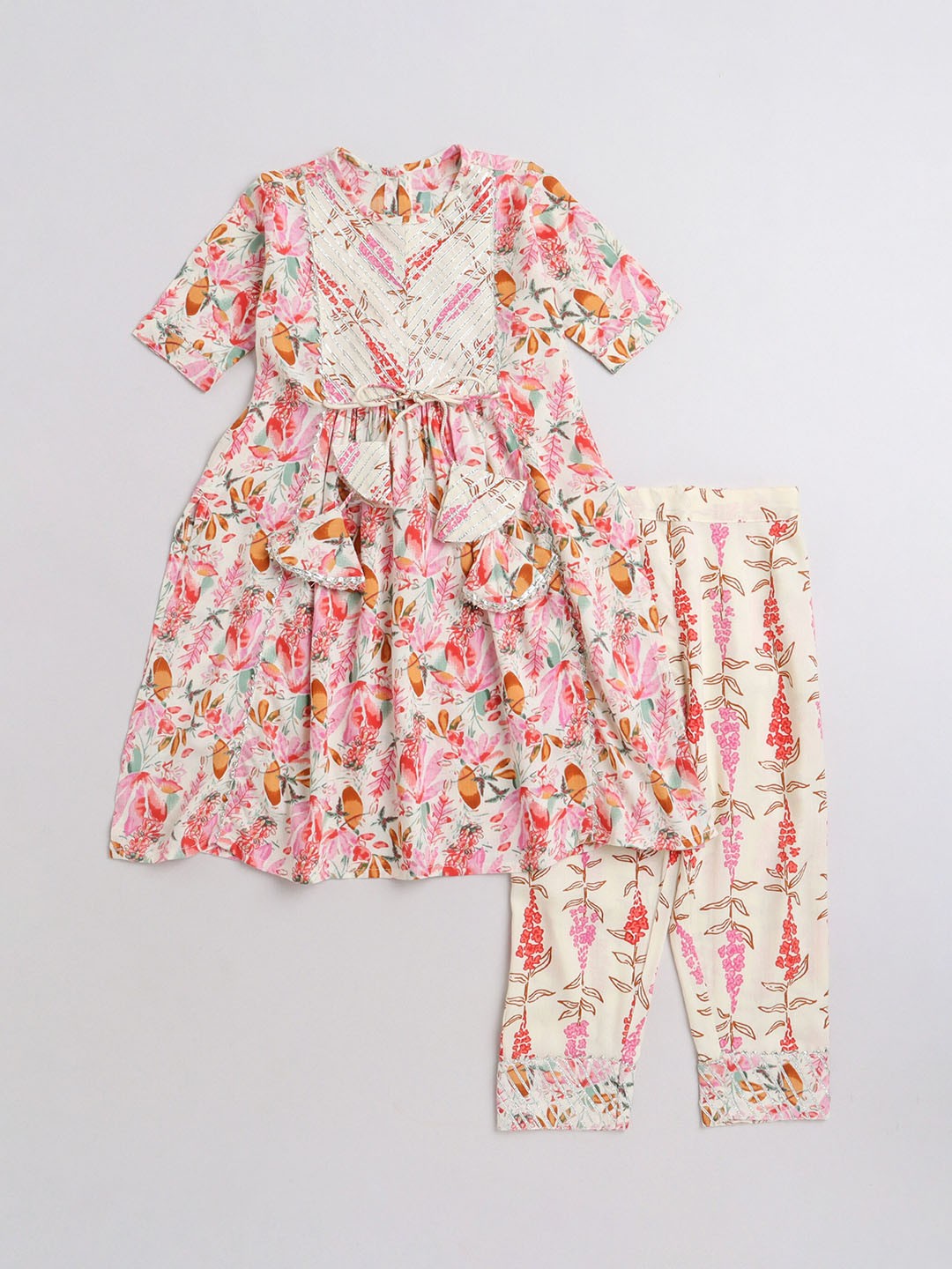 The Magic Wand Girls Floral Printed Regular Pure Cotton Gotta Patti Kurta With Trousers, Beige
The Magic Wand Girls Floral Printed Regular Pure Cotton Gotta Patti Kurta With Trousers, Beige