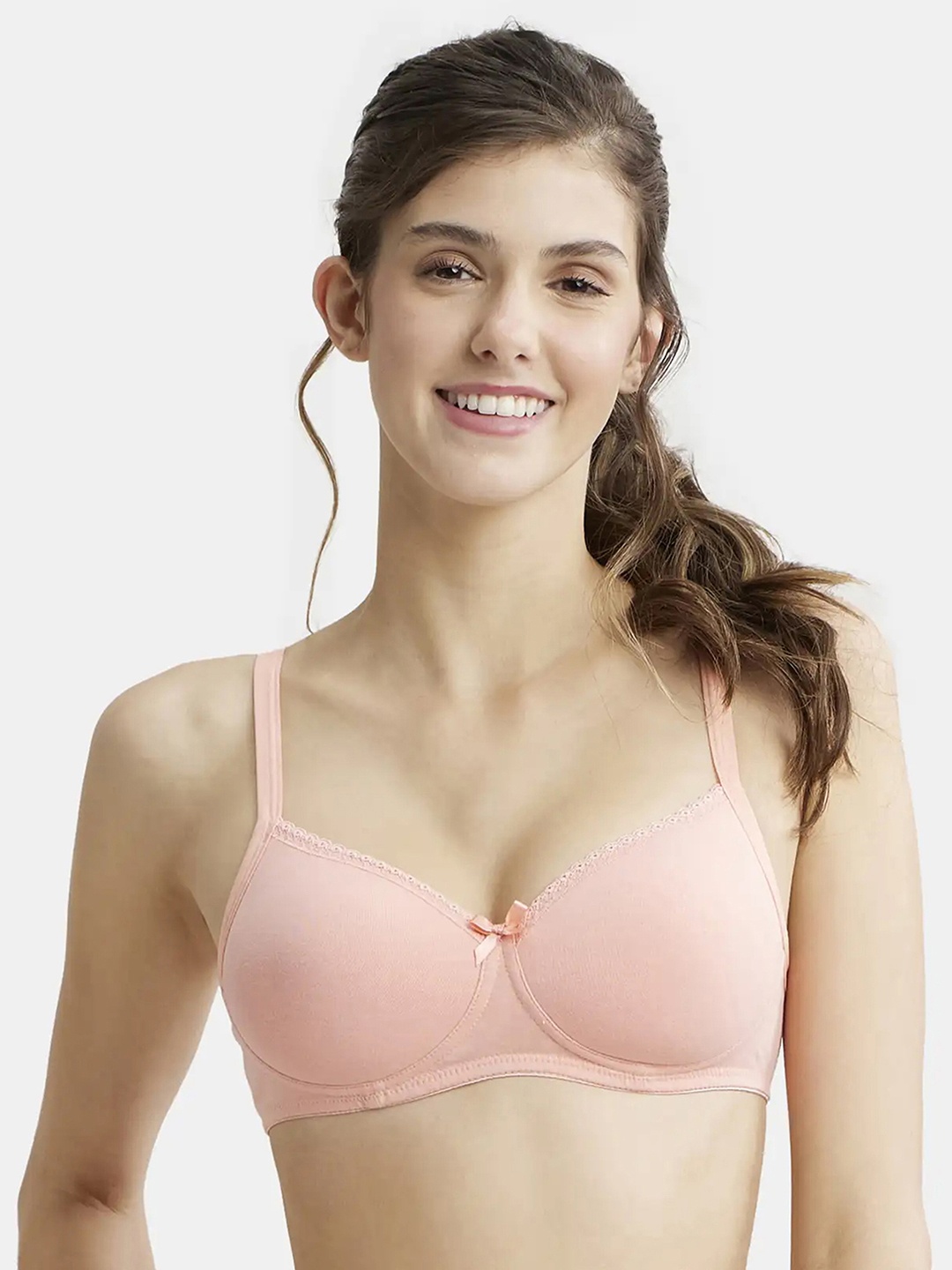 Jockey Wirefree Padded Plus Size Cotton Medium Coverage Tshirt Bra with Lace Styling -1723, Pink
Jockey Wirefree Padded Plus Size Cotton Medium Coverage Tshirt Bra with Lace Styling -1723, Pink