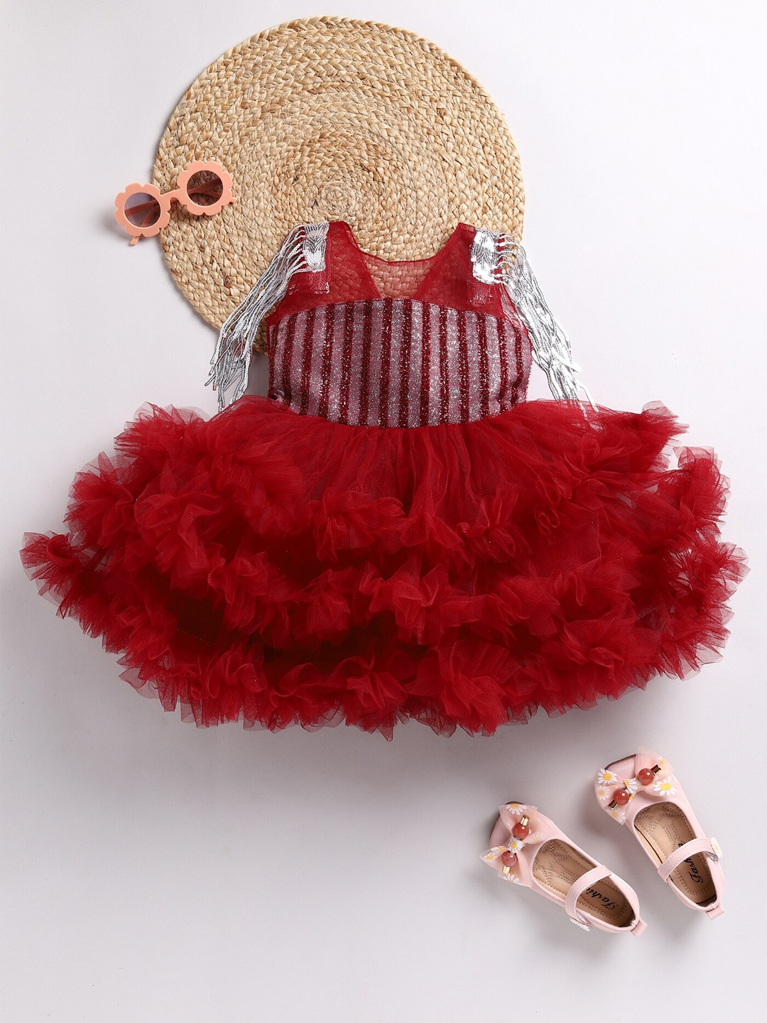 BAESD Girls Self Design Embellished & Ruffled Bling & Sparkly Fit & Flare Dress, Maroon
BAESD Girls Self Design Embellished & Ruffled Bling & Sparkly Fit & Flare Dress, Maroon