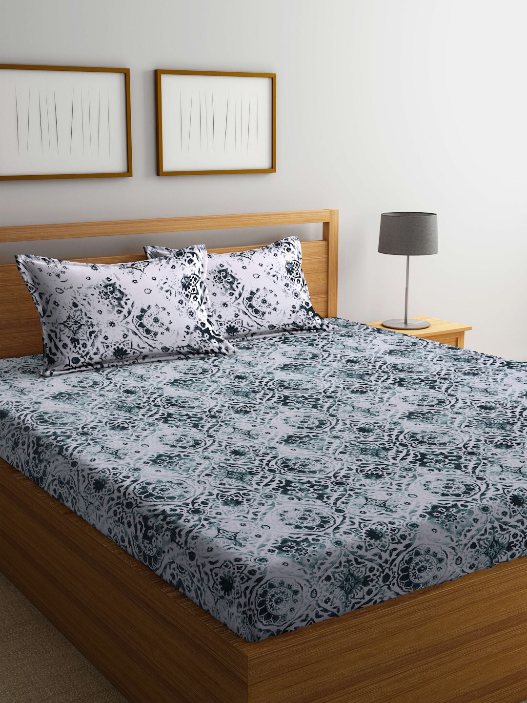 BOMBAY DYEING White & Green Ethnic Motifs Cotton 210 TC King Bedsheet With 2 Pillow Covers
BOMBAY DYEING White & Green Ethnic Motifs Cotton 210 TC King Bedsheet With 2 Pillow Covers