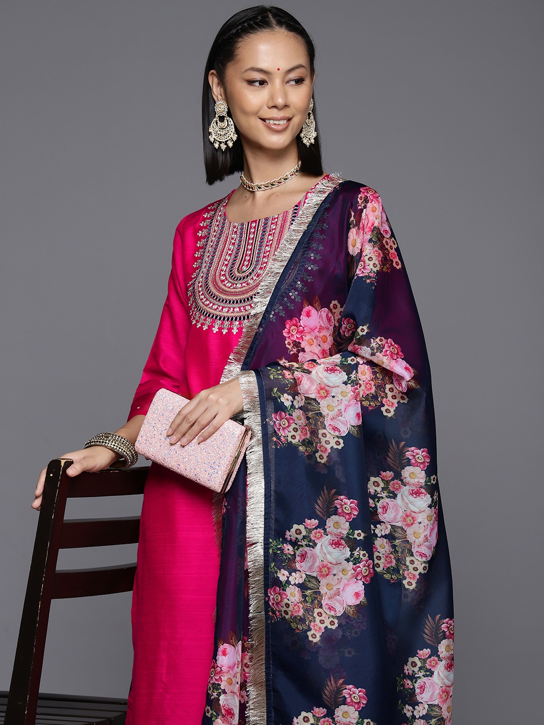 Varanga Women Yoke Design Regular Sequinned Kurta with Trousers & With Dupatta, Fuchsia
Varanga Women Yoke Design Regular Sequinned Kurta with Trousers & With Dupatta, Fuchsia