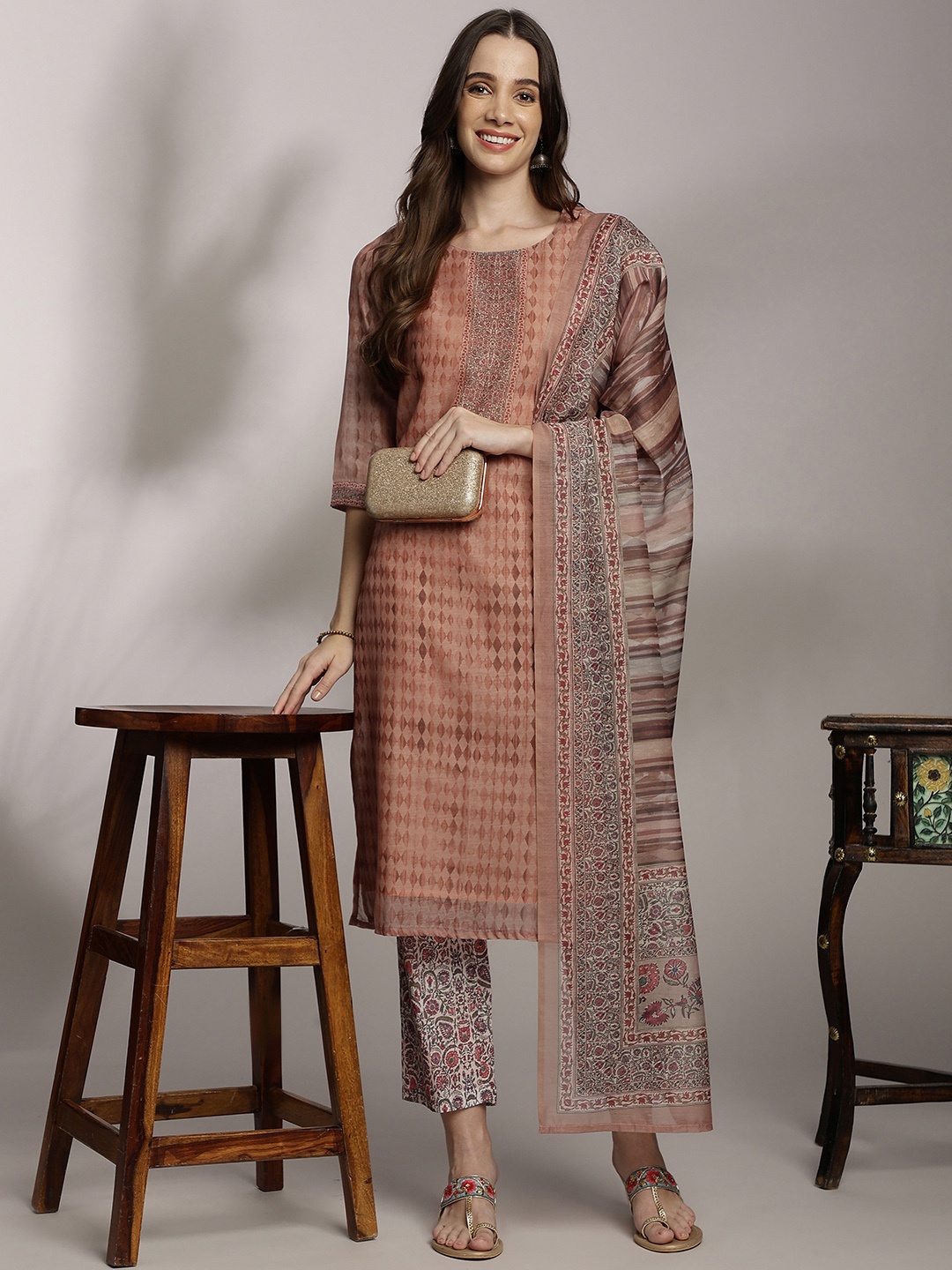 Anouk Women Printed & Thread Work Pure Cotton Kurta with Trousers & Dupatta, Coral
Anouk Women Printed & Thread Work Pure Cotton Kurta with Trousers & Dupatta, Coral