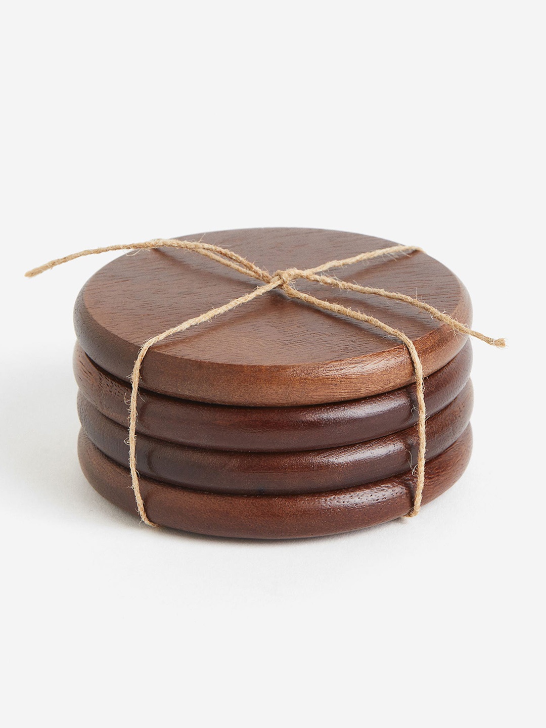 H&M Brown 4 Pack Wooden Coasters