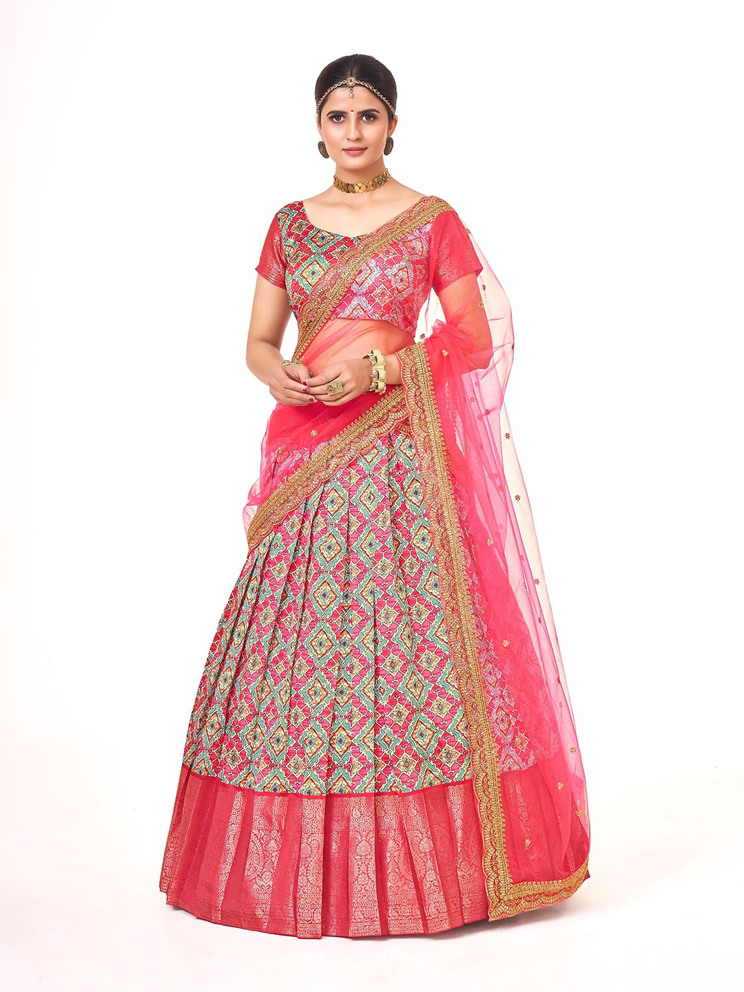 SHOPGARB Printed Thread Work Semi-Stitched Lehenga & Unstitched Blouse With Dupatta, Pink
SHOPGARB Printed Thread Work Semi-Stitched Lehenga & Unstitched Blouse With Dupatta, Pink