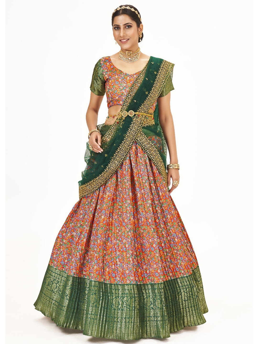 SHOPGARB Floral Printed Semi-Stitched Lehenga & Unstitched Blouse With Dupatta, Orange
SHOPGARB Floral Printed Semi-Stitched Lehenga & Unstitched Blouse With Dupatta, Orange