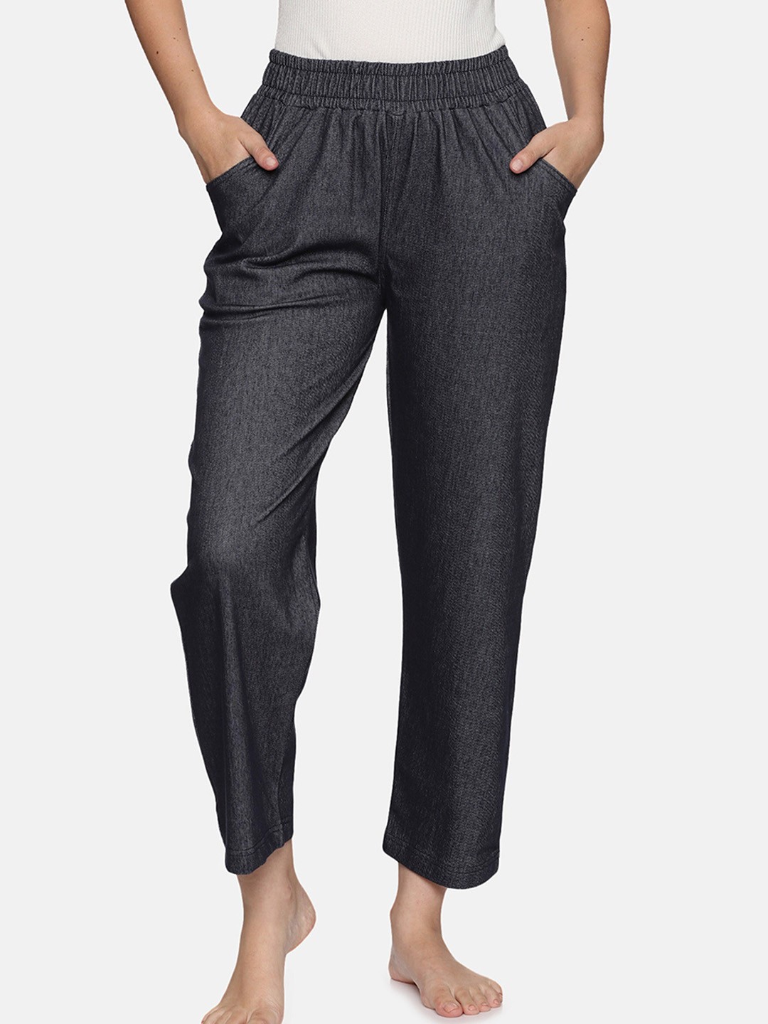 NOT YET by us Women High Rise Relaxed Fit Denim Stretchable Cotton Lounge Pants, Navy blue
NOT YET by us Women High Rise Relaxed Fit Denim Stretchable Cotton Lounge Pants, Navy blue