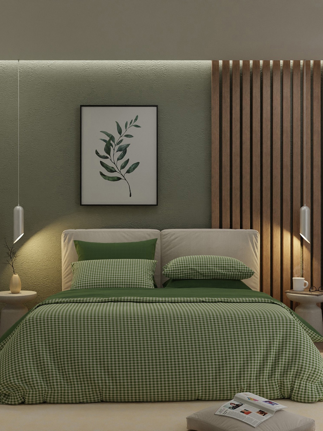 Stoa Paris Olive Green Checked 230 TC Soft King Bed Size Duvet Cover Set & 4 Pillow Covers
Stoa Paris Olive Green Checked 230 TC Soft King Bed Size Duvet Cover Set & 4 Pillow Covers