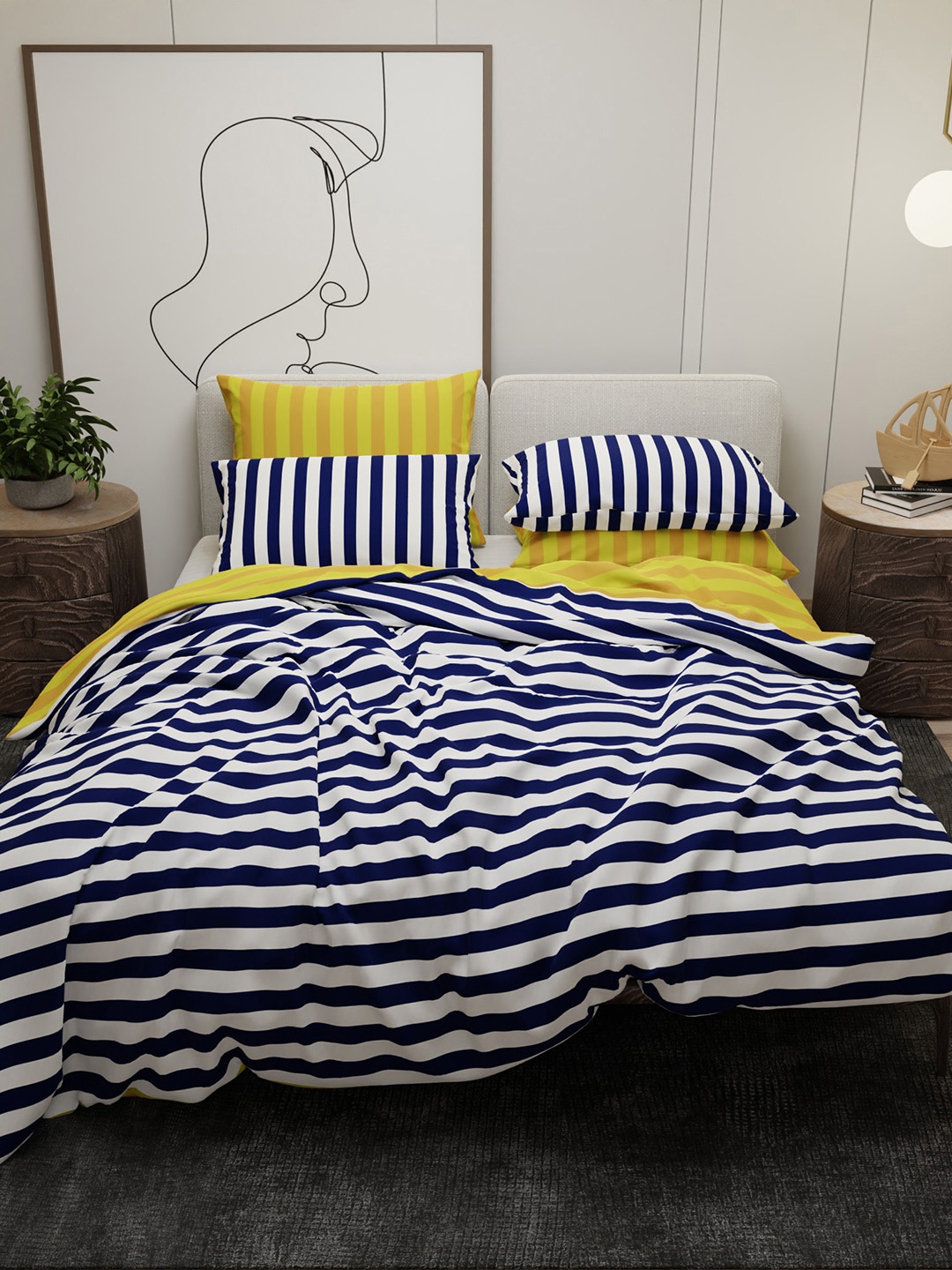 Stoa Paris Navy Blue 230 TC Soft King Bed Size Duvet Cover Set With 4 Pillow Covers
Stoa Paris Navy Blue 230 TC Soft King Bed Size Duvet Cover Set With 4 Pillow Covers