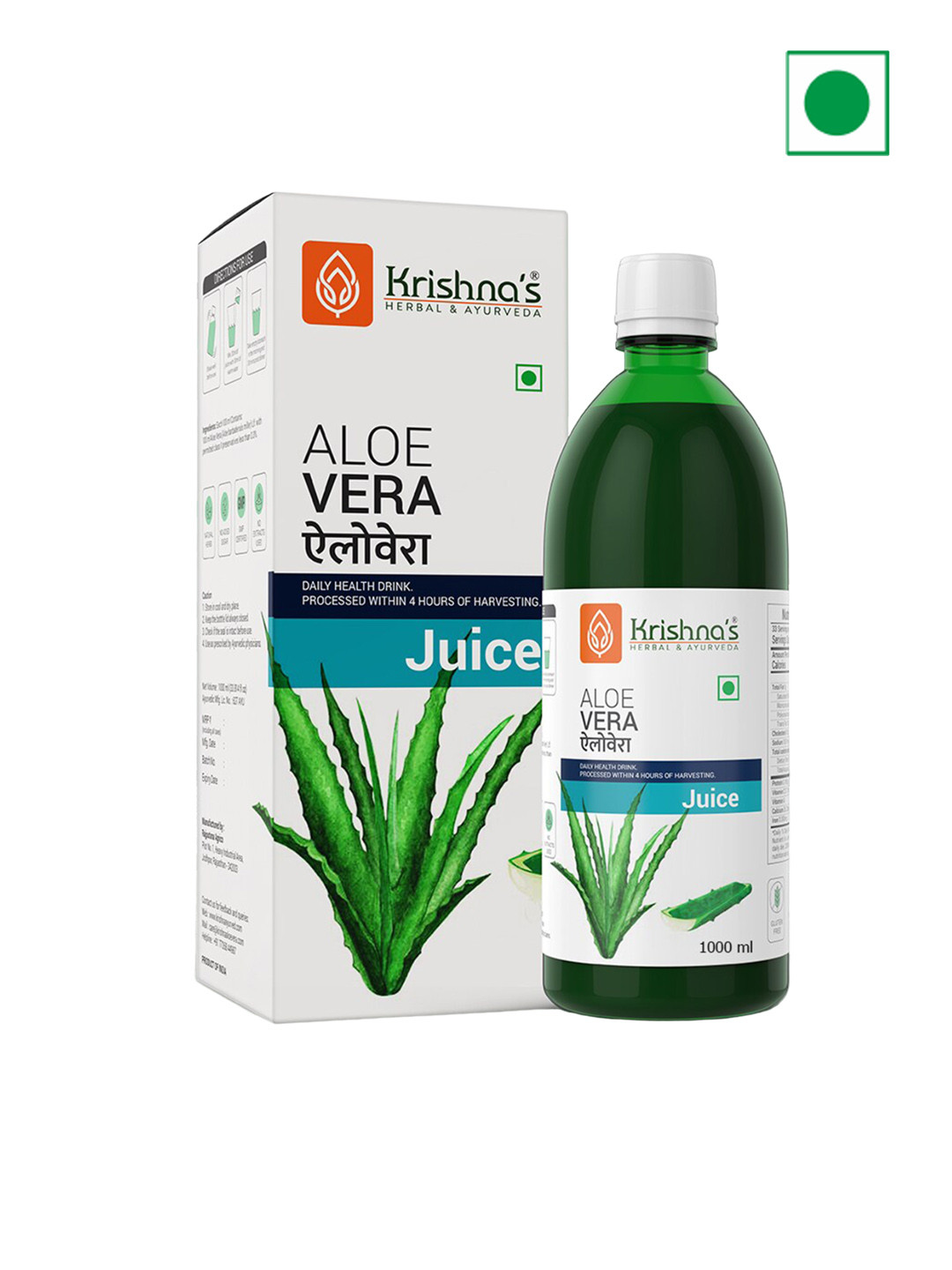 Krishna's Herbal & Ayurveda Aloe Vera Powerful Herbs Juice To Improve Digestion - 1L, Green
Krishna's Herbal & Ayurveda Aloe Vera Powerful Herbs Juice To Improve Digestion - 1L, Green