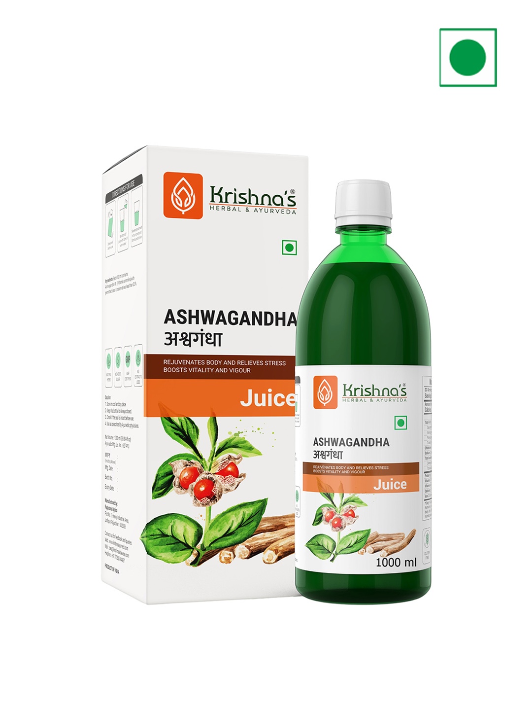 Krishna's Herbal & Ayurveda Ashwadandha Juice To Increase Muscle Strength - 1L, Green
Krishna's Herbal & Ayurveda Ashwadandha Juice To Increase Muscle Strength - 1L, Green