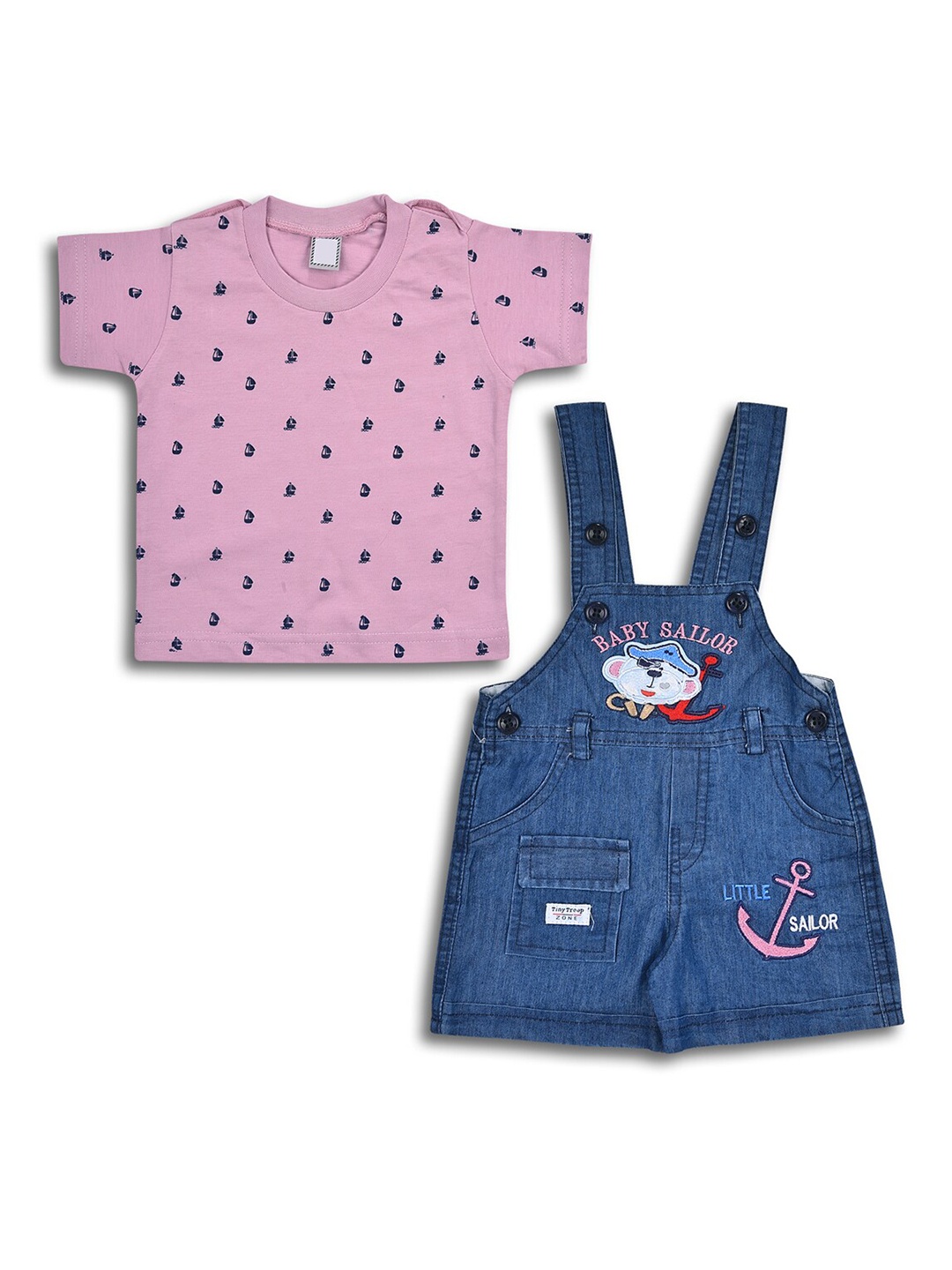 Wish Karo Infant Boys Graphic Embroidered Straight Leg Fit Dungaree With Cotton T-Shirt, Pink
Wish Karo Infant Boys Graphic Embroidered Straight Leg Fit Dungaree With Cotton T-Shirt, Pink