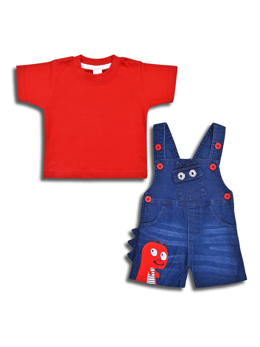 Wish Karo Infant Boys Graphic Embroidered Straight Leg Fit Dungaree With Cotton T-Shirt, Red
Wish Karo Infant Boys Graphic Embroidered Straight Leg Fit Dungaree With Cotton T-Shirt, Red