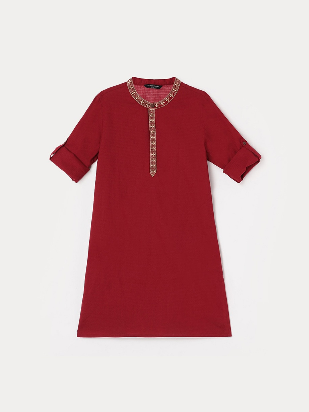 Melange by Lifestyle Boys Self Design Roll-Up Sleeves Pure Cotton Straight Kurta, Maroon
Melange by Lifestyle Boys Self Design Roll-Up Sleeves Pure Cotton Straight Kurta, Maroon
