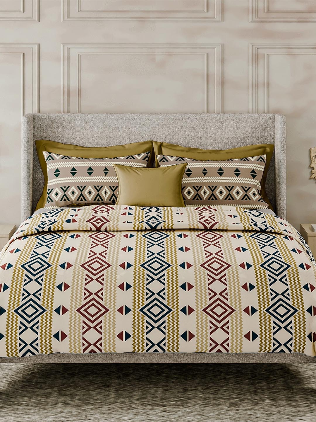 LABHAM Beige & Maroon Ethnic Motifs Cotton 180 TC King Bedsheet With 2 Pillow Covers
LABHAM Beige & Maroon Ethnic Motifs Cotton 180 TC King Bedsheet With 2 Pillow Covers