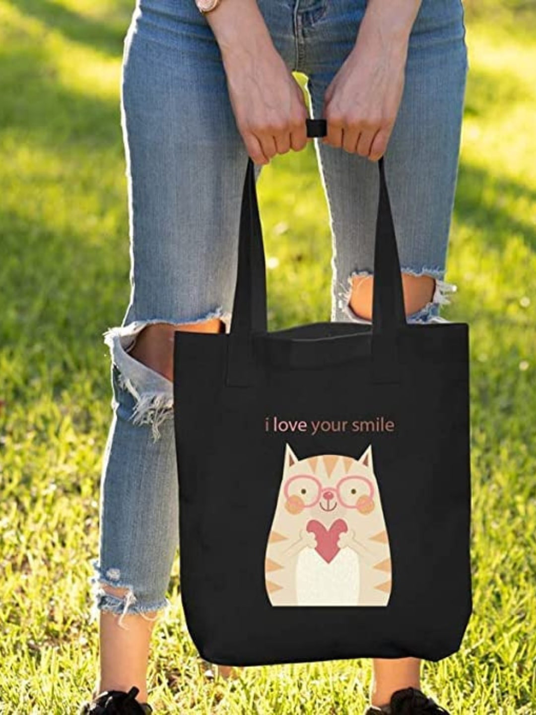 THEYAYACAFE Printed Structured Tote Bag, Black
THEYAYACAFE Printed Structured Tote Bag, Black