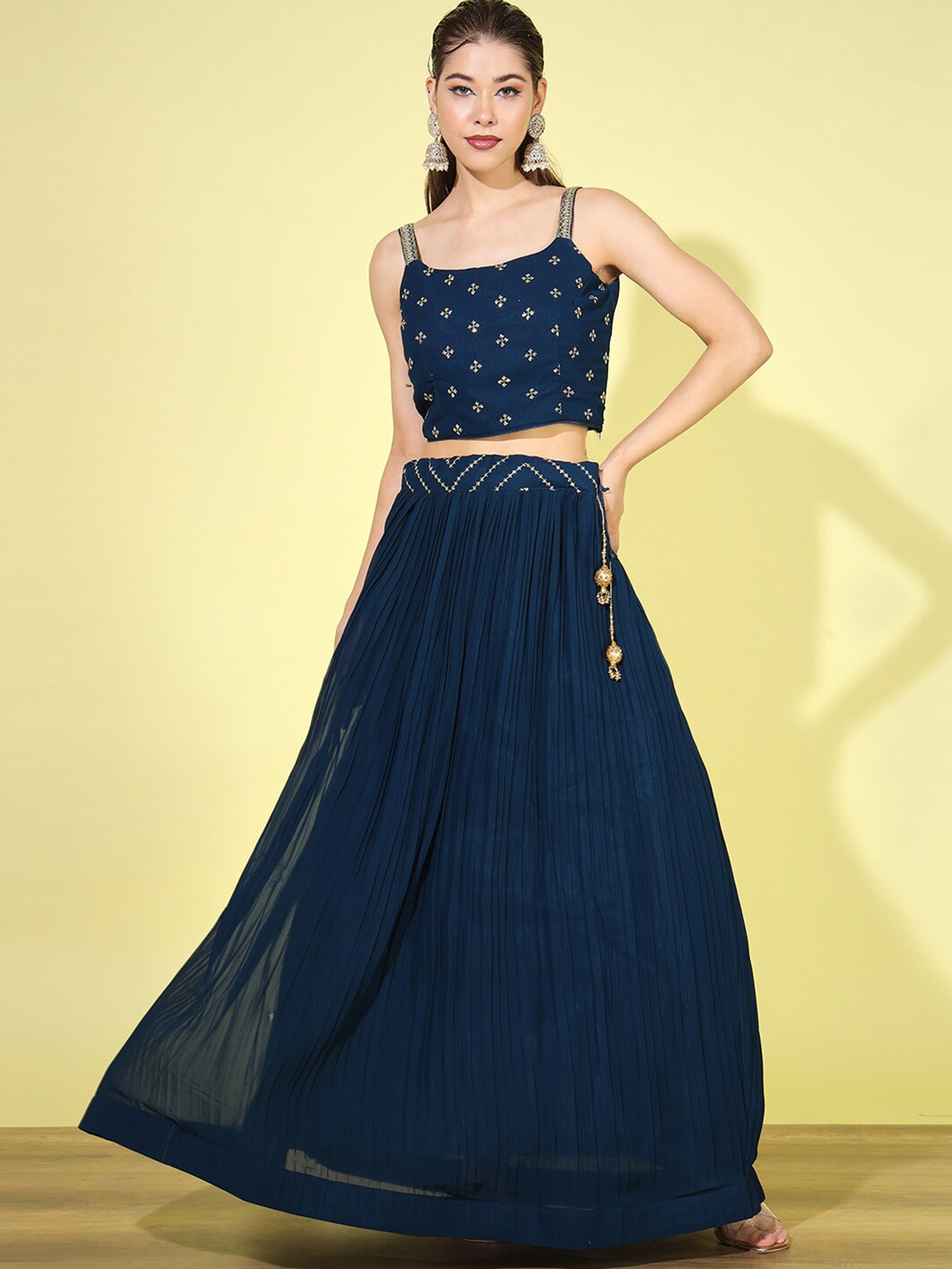 Chhabra 555 Embellished Semi-Stitched Lehenga & Unstitched Blouse With Dupatta, Blue
Chhabra 555 Embellished Semi-Stitched Lehenga & Unstitched Blouse With Dupatta, Blue