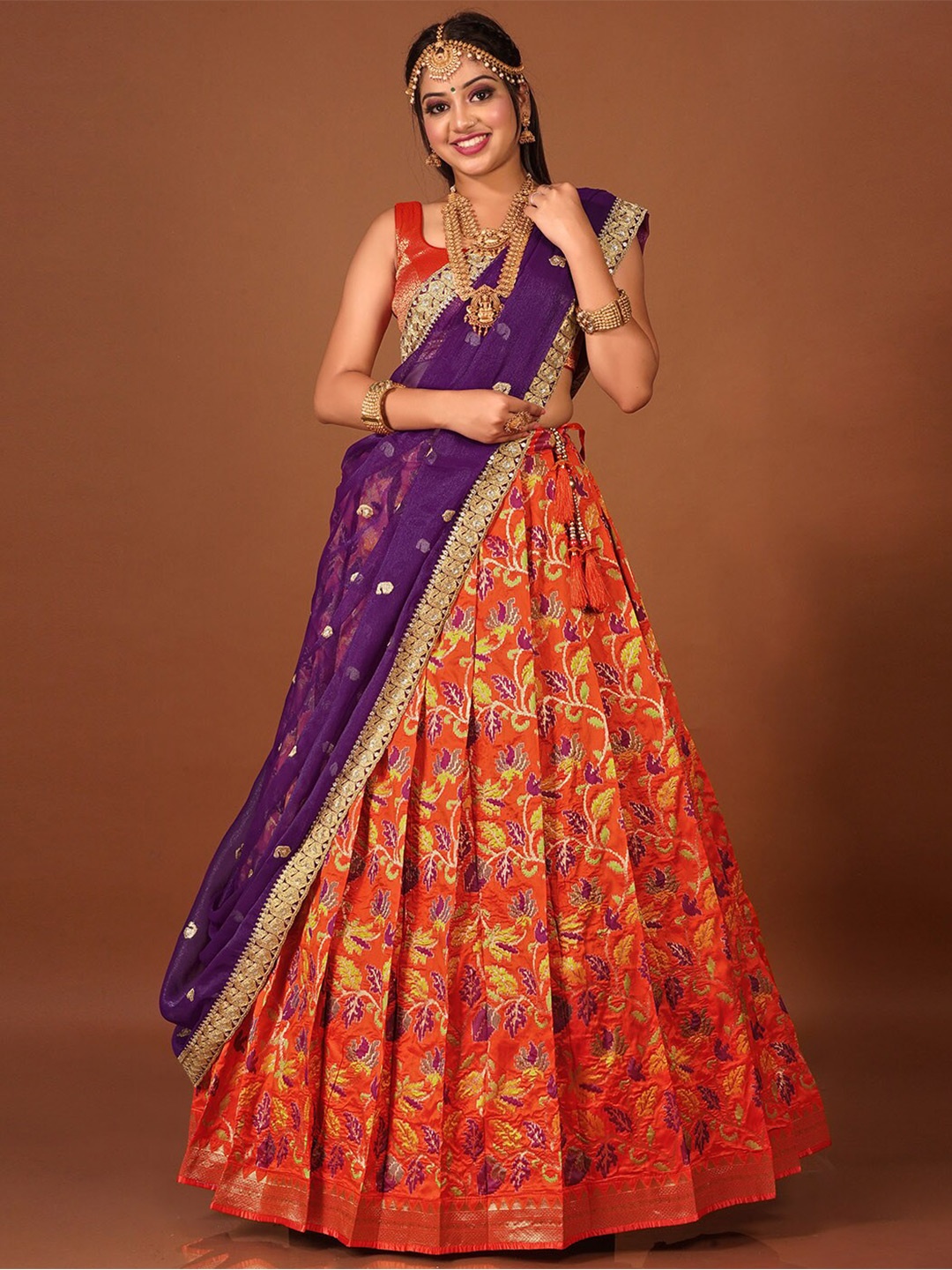 HALFSAREE STUDIOWoven Design Semi-Stitched Lehenga & Unstitched Blouse With Dupatta, Orange
HALFSAREE STUDIOWoven Design Semi-Stitched Lehenga & Unstitched Blouse With Dupatta, Orange