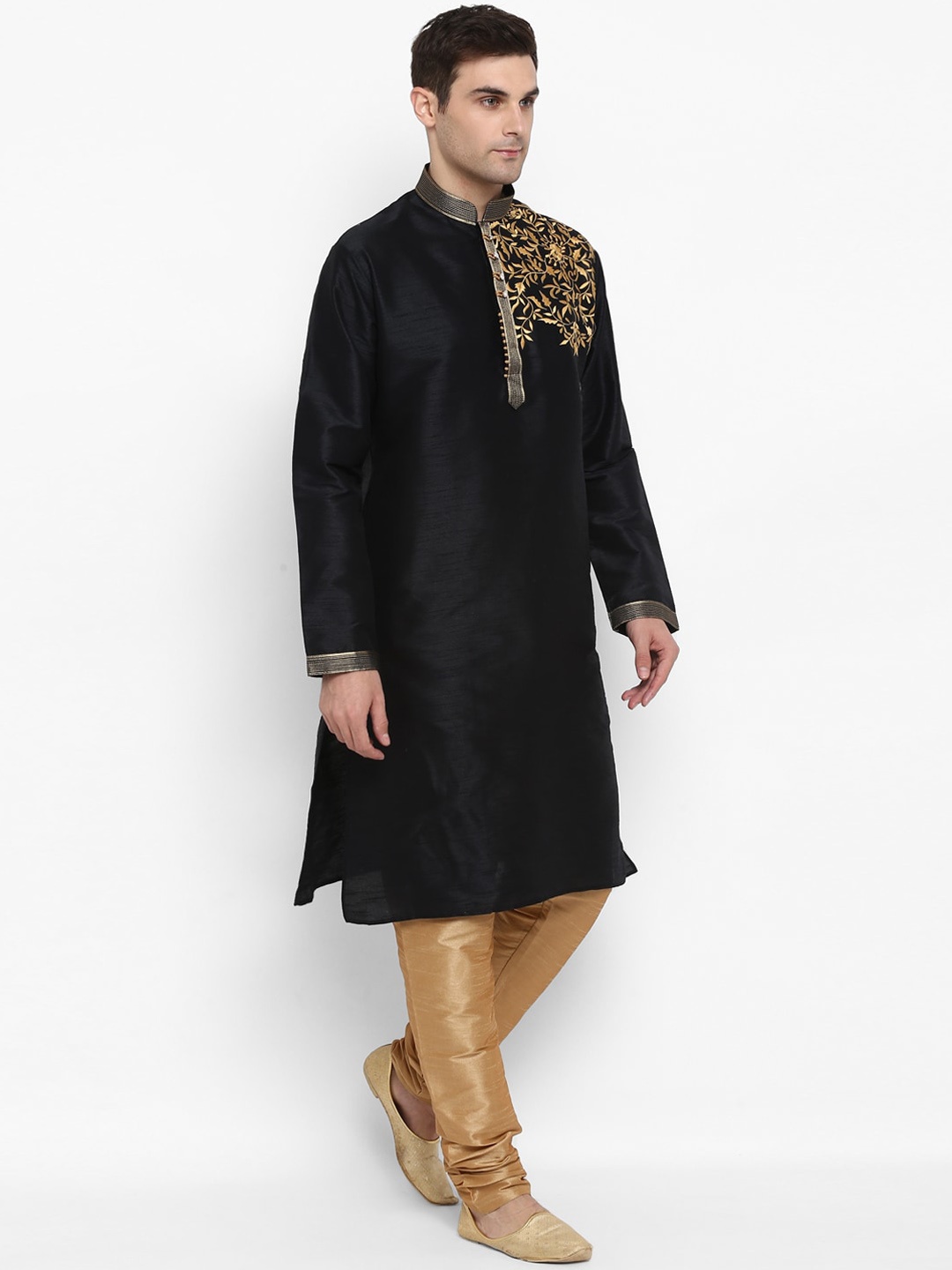 ROYAL KURTA Floral Embroidered Mandarin Collar Thread Work Cotton Silk Straight Kurta, Black
ROYAL KURTA Floral Embroidered Mandarin Collar Thread Work Cotton Silk Straight Kurta, Black