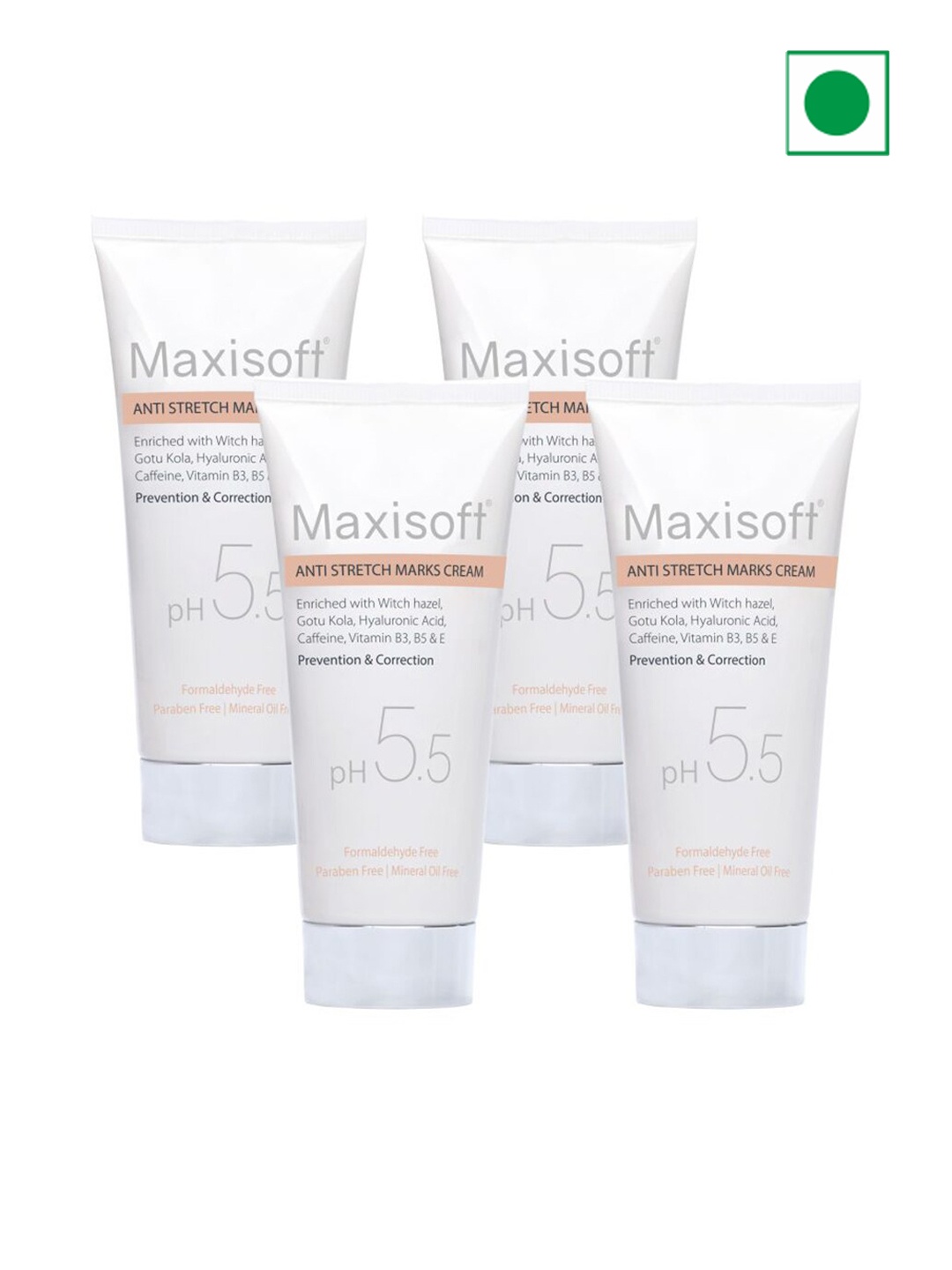 Maxisoft Set of 4 Anti Stretch Mark Cream with Witch Hazel Gotu Kola - 100 g each, White
Maxisoft Set of 4 Anti Stretch Mark Cream with Witch Hazel Gotu Kola - 100 g each, White