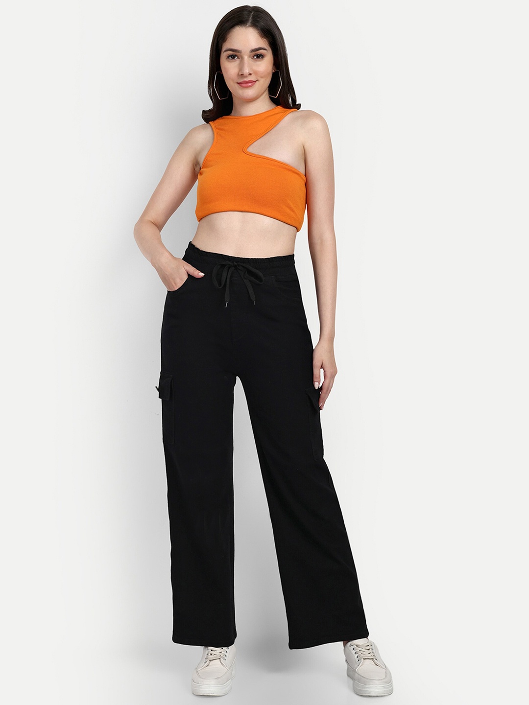 Next One Women Smart Wide Leg High-Rise Clean Look Stretchable Cargo Jeans, Black
Next One Women Smart Wide Leg High-Rise Clean Look Stretchable Cargo Jeans, Black