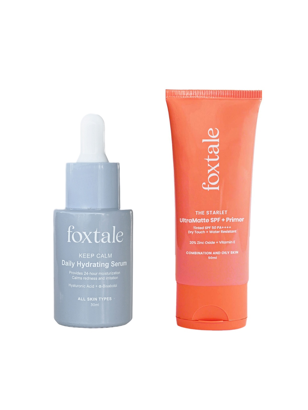 FoxTale Set of Keep Calm Daily Hydrating Serum + The Starlet UltraMatte SPF & Primer, Blue
FoxTale Set of Keep Calm Daily Hydrating Serum + The Starlet UltraMatte SPF & Primer, Blue