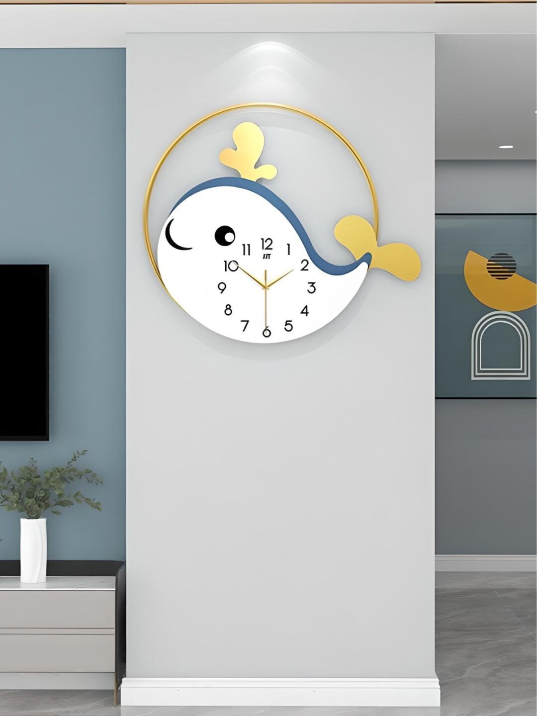 The Art House White & Gold-Toned Printed Abstract Shaped Analogue Contemporary Wall Clock
The Art House White & Gold-Toned Printed Abstract Shaped Analogue Contemporary Wall Clock