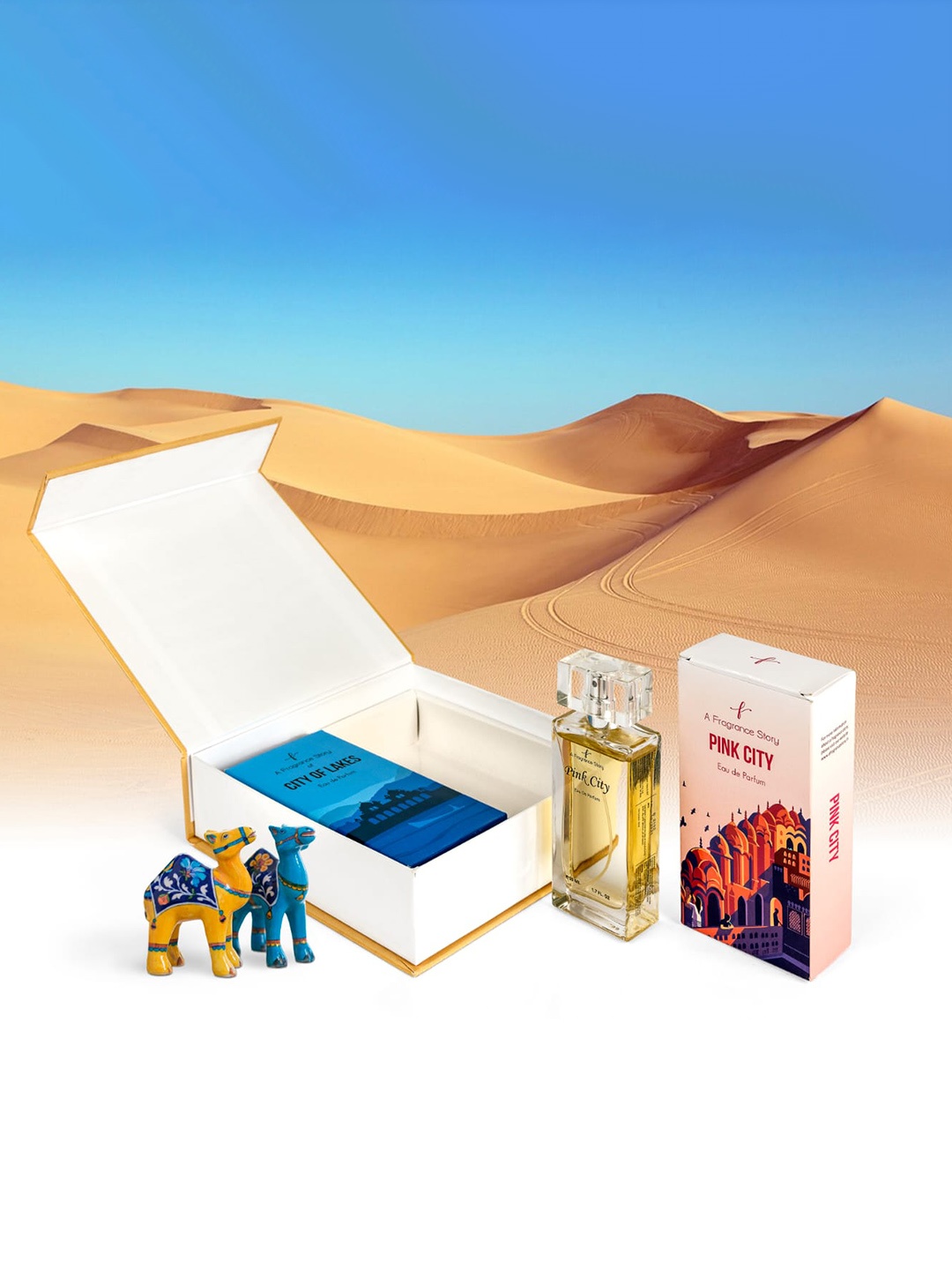 A Fragrance Story Desert Diaries 2Pcs City Of Lakes & Pink City Eau De Parfum 50ml Each, Transparent
A Fragrance Story Desert Diaries 2Pcs City Of Lakes & Pink City Eau De Parfum 50ml Each, Transparent