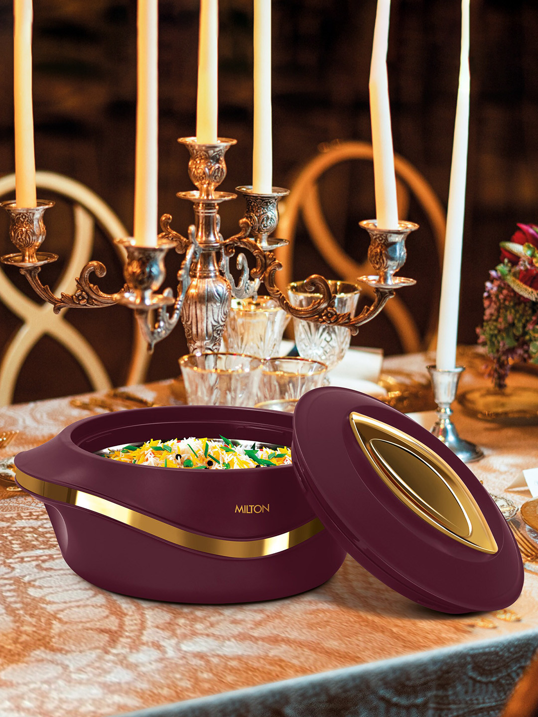 Milton Maroon Pearl 1500 Inner Stainless Steel Casserole 1.27 L 
Milton Maroon Pearl 1500 Inner Stainless Steel Casserole 1.27 L