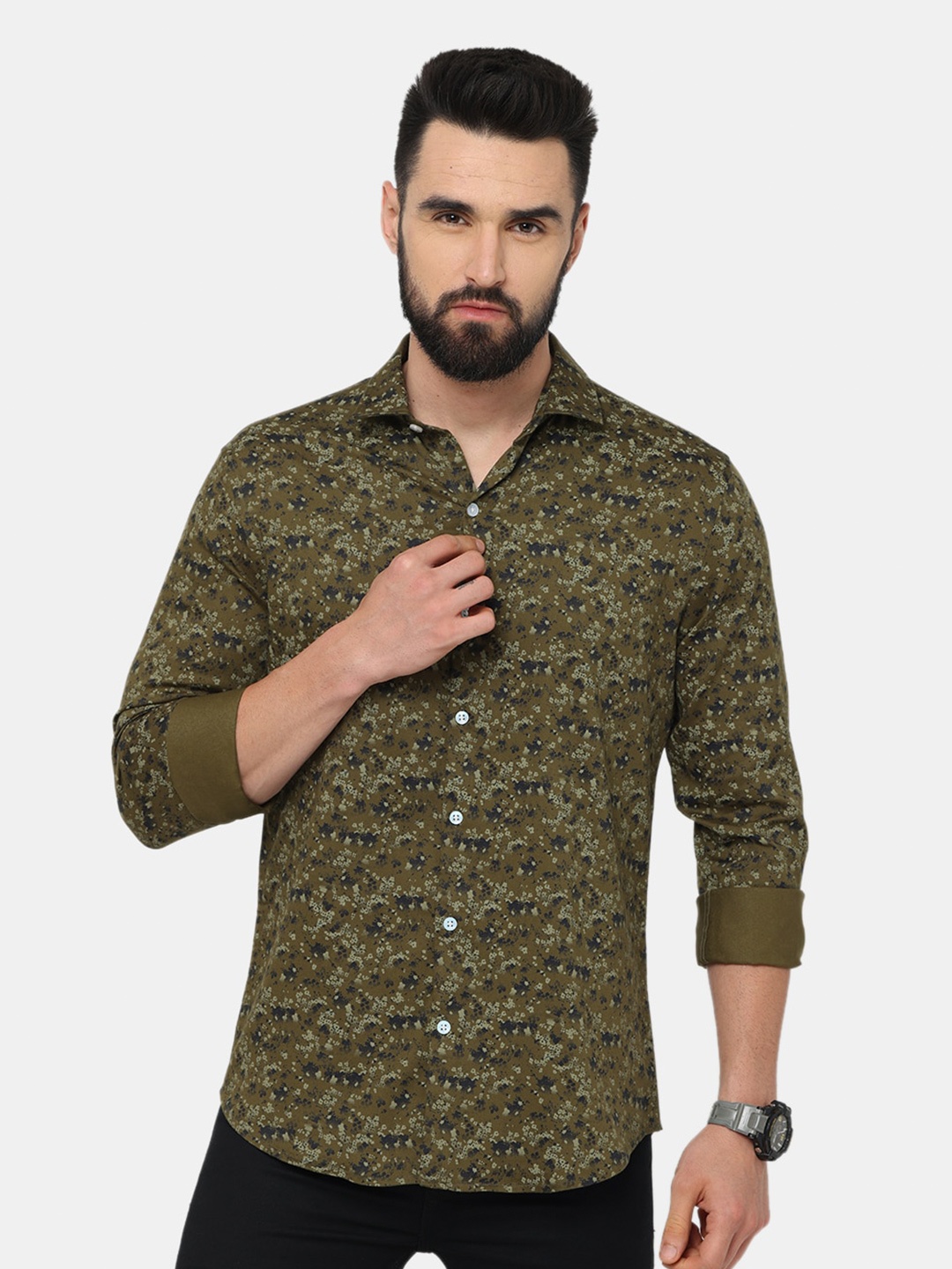 FLY 69 Spread Collar Premium Slim Fit Floral Printed Casual Pure Cotton Shirt, Green
FLY 69 Spread Collar Premium Slim Fit Floral Printed Casual Pure Cotton Shirt, Green