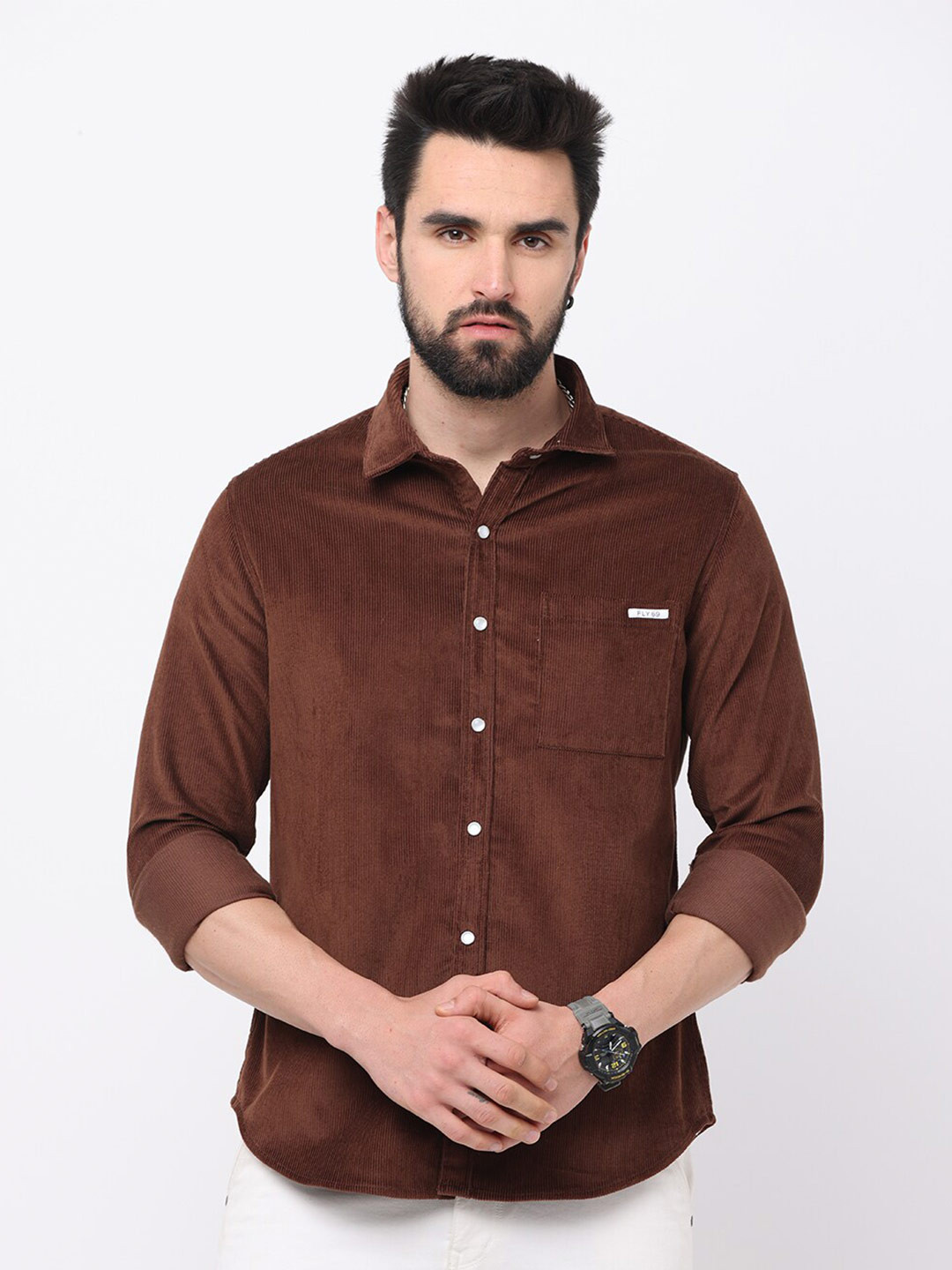 FLY 69 Premium Slim Fit Spread Collar Long Sleeve Pocket Cotton Casual Shirt, Brown
FLY 69 Premium Slim Fit Spread Collar Long Sleeve Pocket Cotton Casual Shirt, Brown