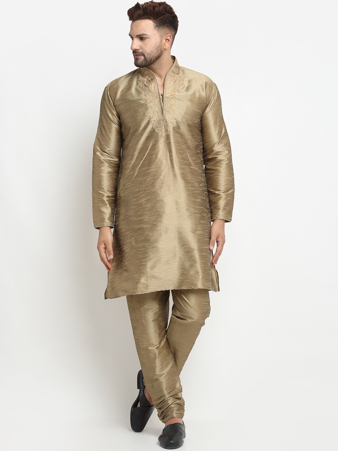 Armaan Ethnic Floral Yoke Design Thread Work Dupion Silk Kurta with Churidar, Copper
Armaan Ethnic Floral Yoke Design Thread Work Dupion Silk Kurta with Churidar, Copper