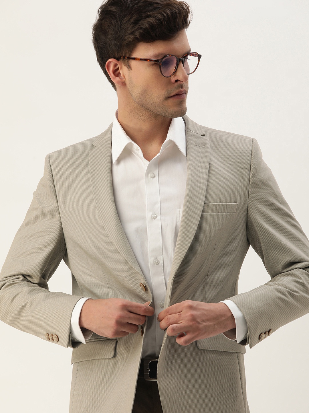 Peter England Elite Self Design Slim Fit Single-Breasted Formal Blazers, Beige
Peter England Elite Self Design Slim Fit Single-Breasted Formal Blazers, Beige