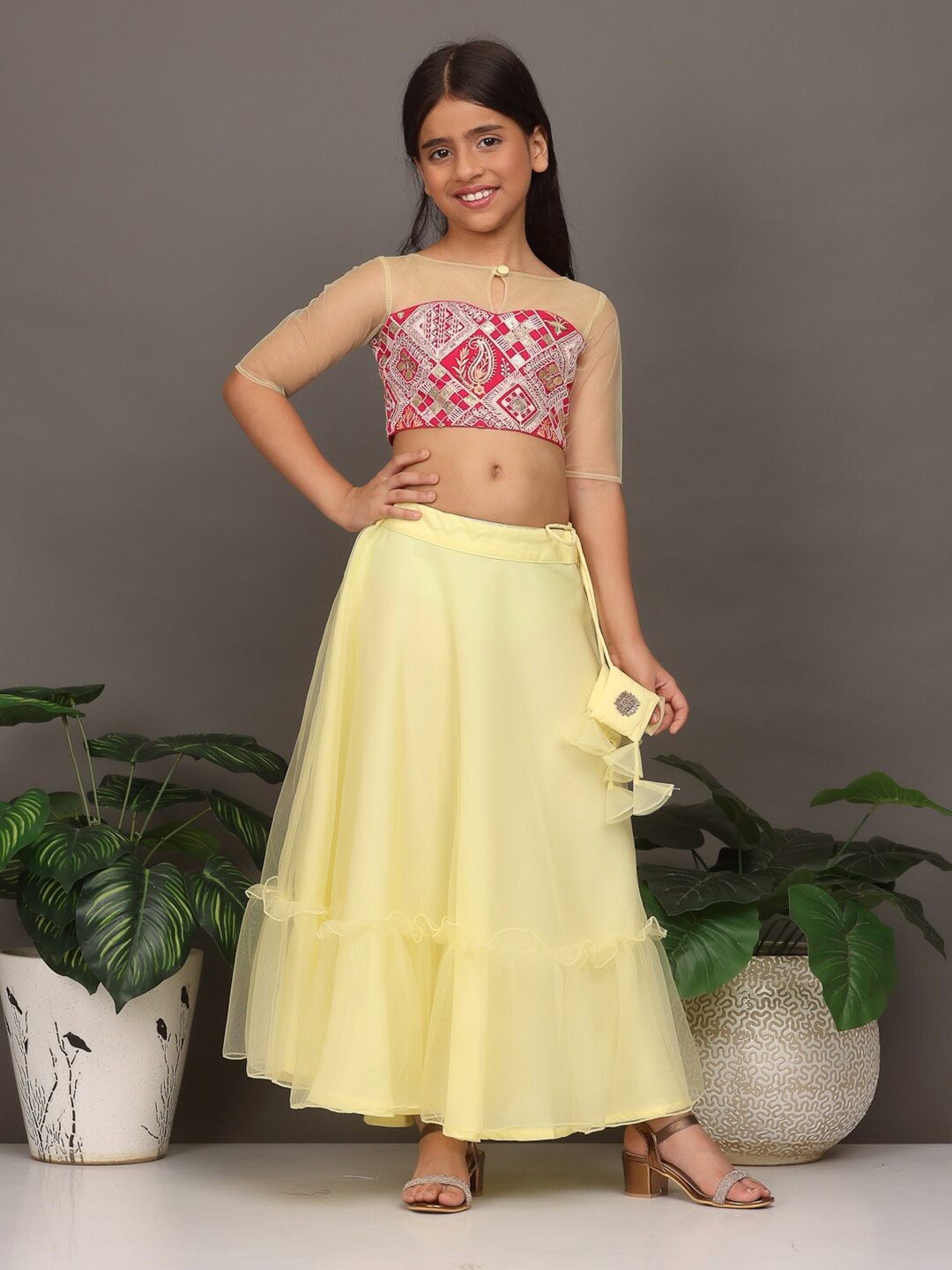 Ethnovog Girls Embroidered & Sequined Ready to Wear Lehenga & Blouse With Dupatta, Pink
Ethnovog Girls Embroidered & Sequined Ready to Wear Lehenga & Blouse With Dupatta, Pink