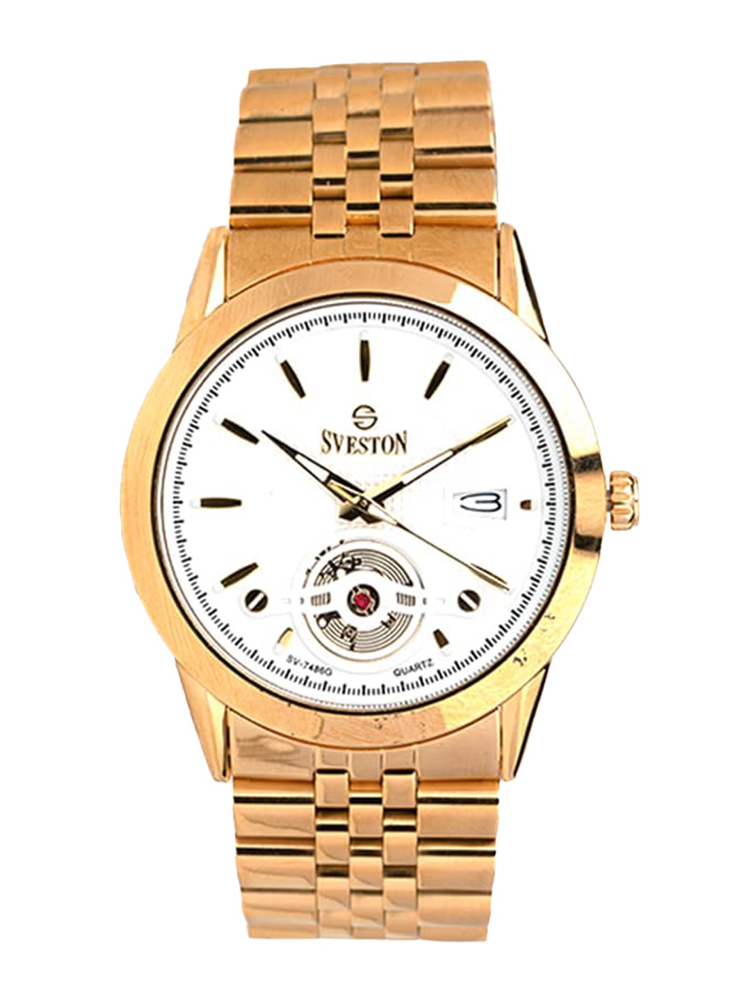 SVESTON Men Dial & Stainless Steel Bracelet Style Straps Analogue Watch SV-7486GWG2, White
SVESTON Men Dial & Stainless Steel Bracelet Style Straps Analogue Watch SV-7486GWG2, White
