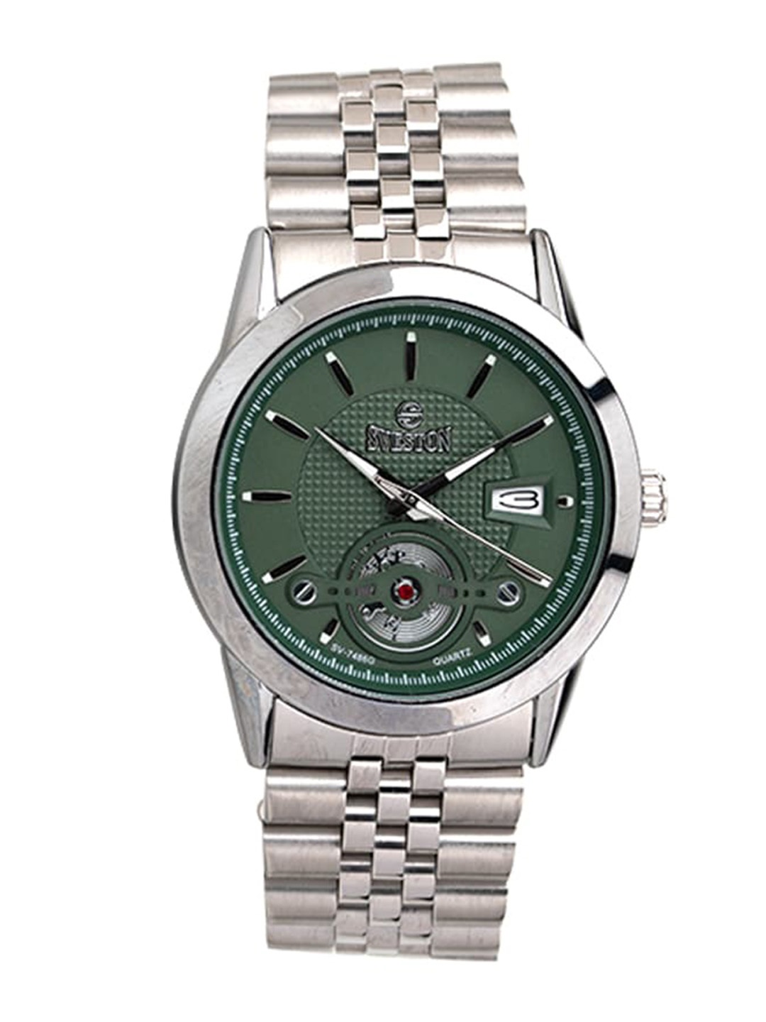 SVESTON Men Dial & Stainless Steel Bracelet Style Straps Analogue Watch SV-7486GGES2, Green
SVESTON Men Dial & Stainless Steel Bracelet Style Straps Analogue Watch SV-7486GGES2, Green