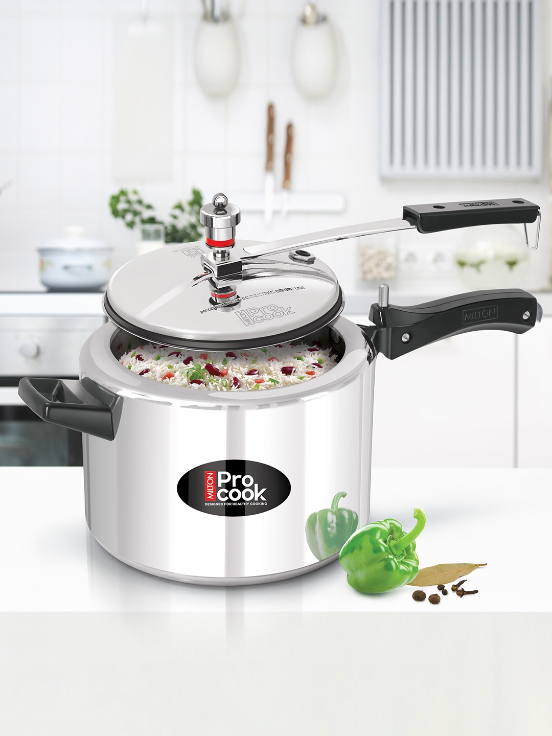 Milton Pro Cook Aluminium Non Induction Pressure Cooker With Inner Lid 6.5 L, Silver
Milton Pro Cook Aluminium Non Induction Pressure Cooker With Inner Lid 6.5 L, Silver