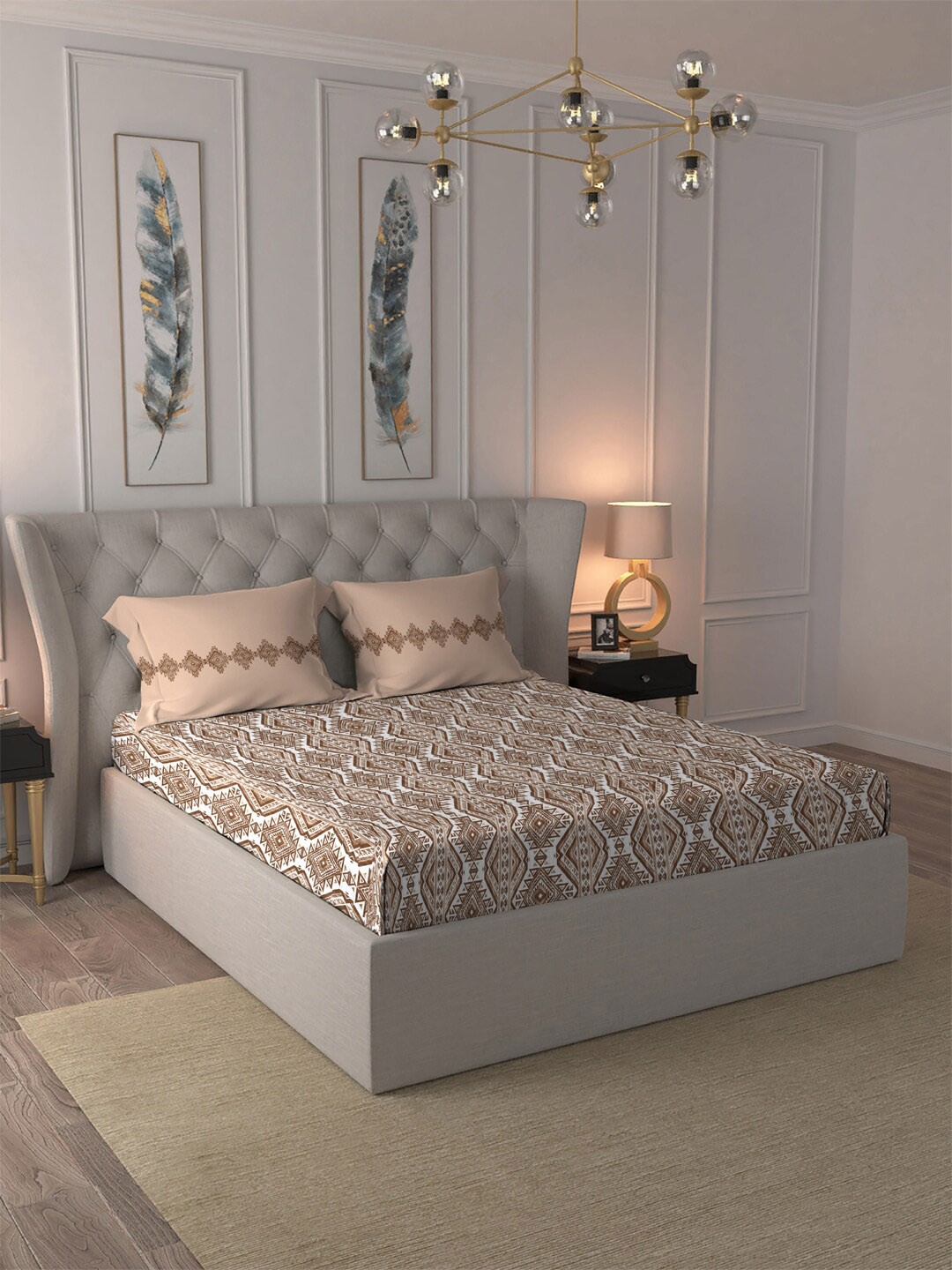 MYTRIDENT Aztec Brown Moments Flat 120TC Queen Cotton 1 Bedsheet with 2 Pillow Covers
MYTRIDENT Aztec Brown Moments Flat 120TC Queen Cotton 1 Bedsheet with 2 Pillow Covers