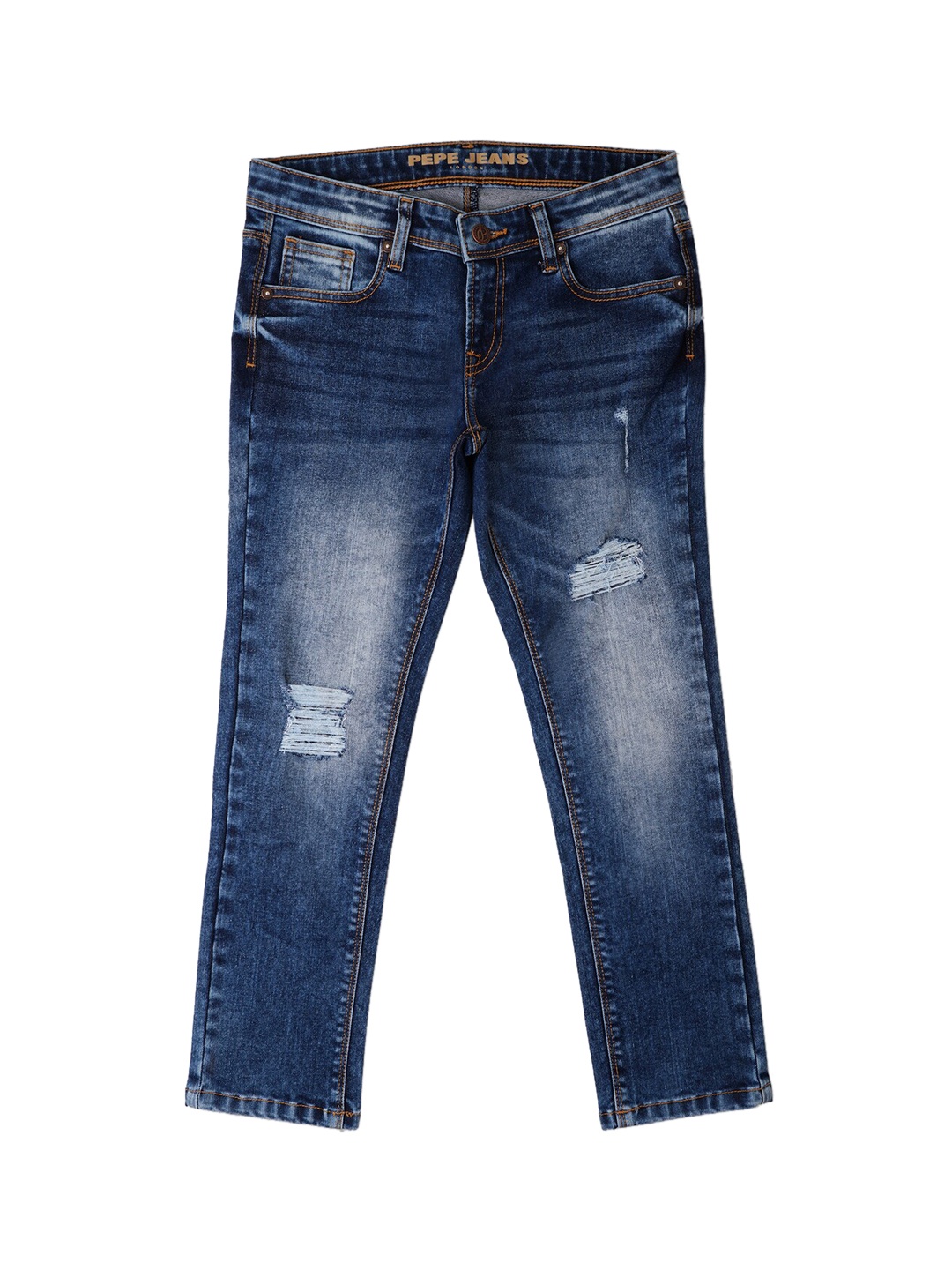 Pepe Jeans Boys Mid-Rise Heavy Fade Medium Shade Mildly Distressed Stretchable Jeans, Blue
Pepe Jeans Boys Mid-Rise Heavy Fade Medium Shade Mildly Distressed Stretchable Jeans, Blue
