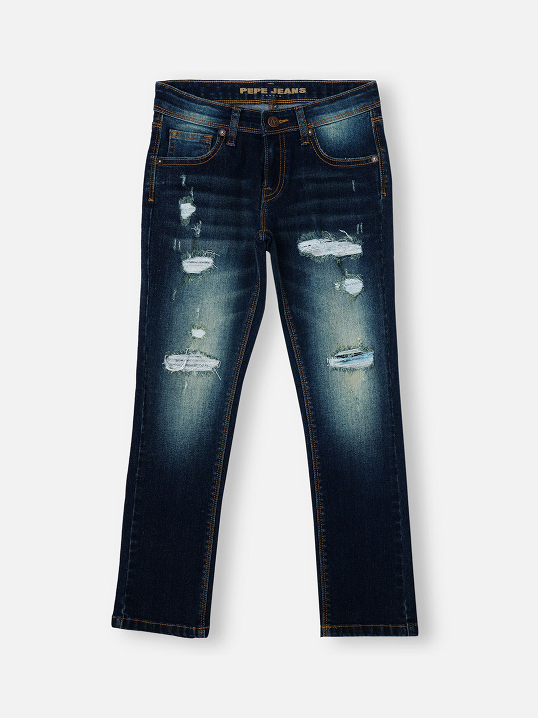 Pepe Jeans Boys Mid-Rise Slim Fit Highly Distressed Heavy Fade Stretchable Jeans, Blue
Pepe Jeans Boys Mid-Rise Slim Fit Highly Distressed Heavy Fade Stretchable Jeans, Blue