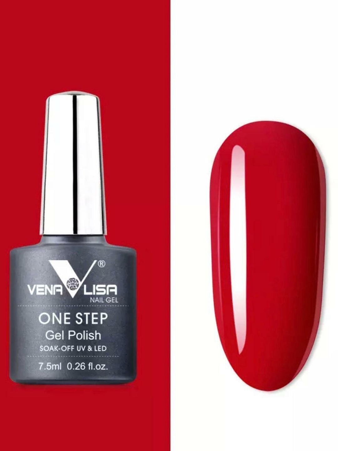 VENALISA One Step High-Gloss Soak-Off UV & LED Gel Nail Polish 7.5ml - Shade 983, Red
VENALISA One Step High-Gloss Soak-Off UV & LED Gel Nail Polish 7.5ml - Shade 983, Red