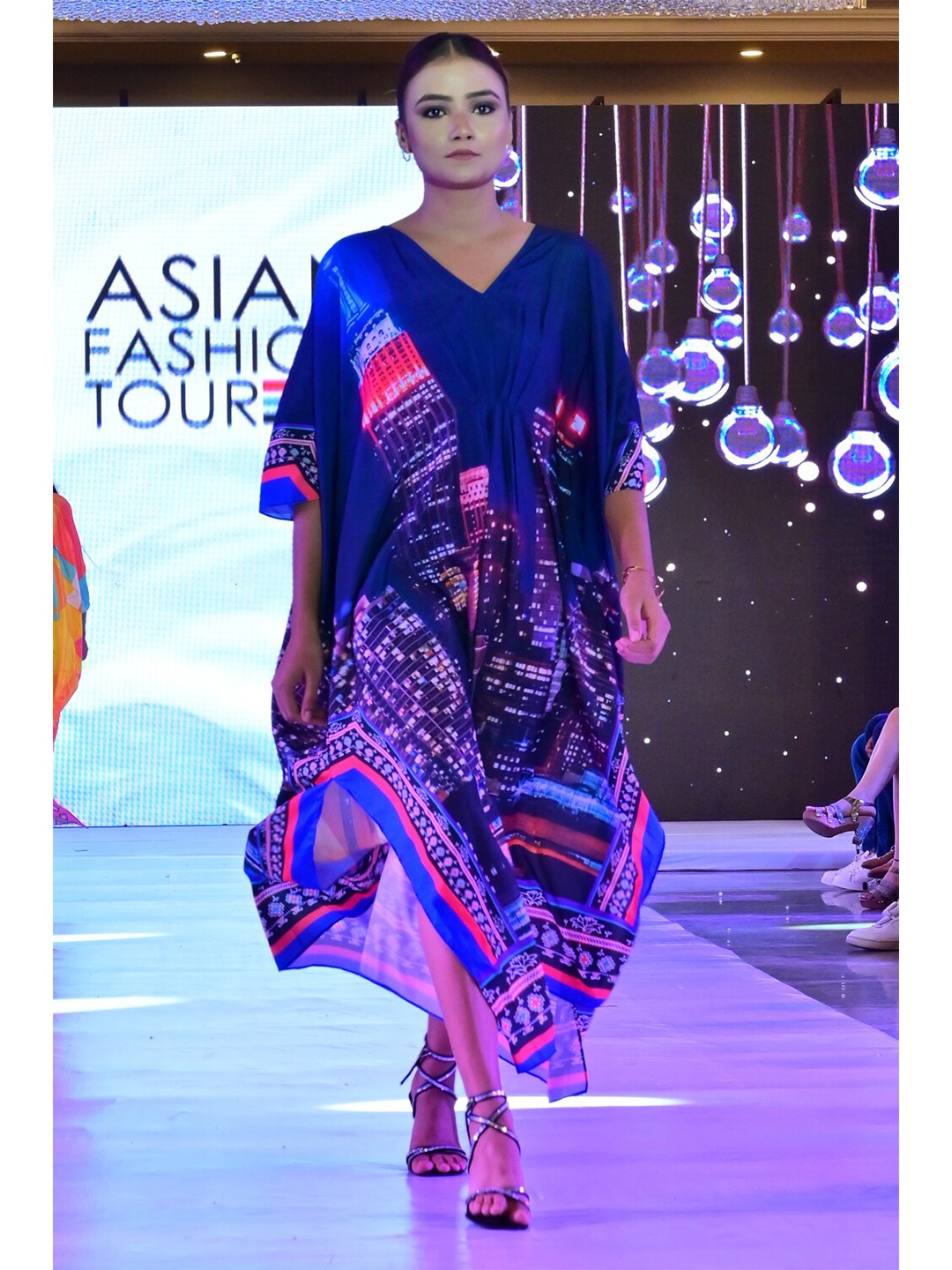 Rajoria Instyle Graphic Printed Kaftan Maxi Dress, Blue