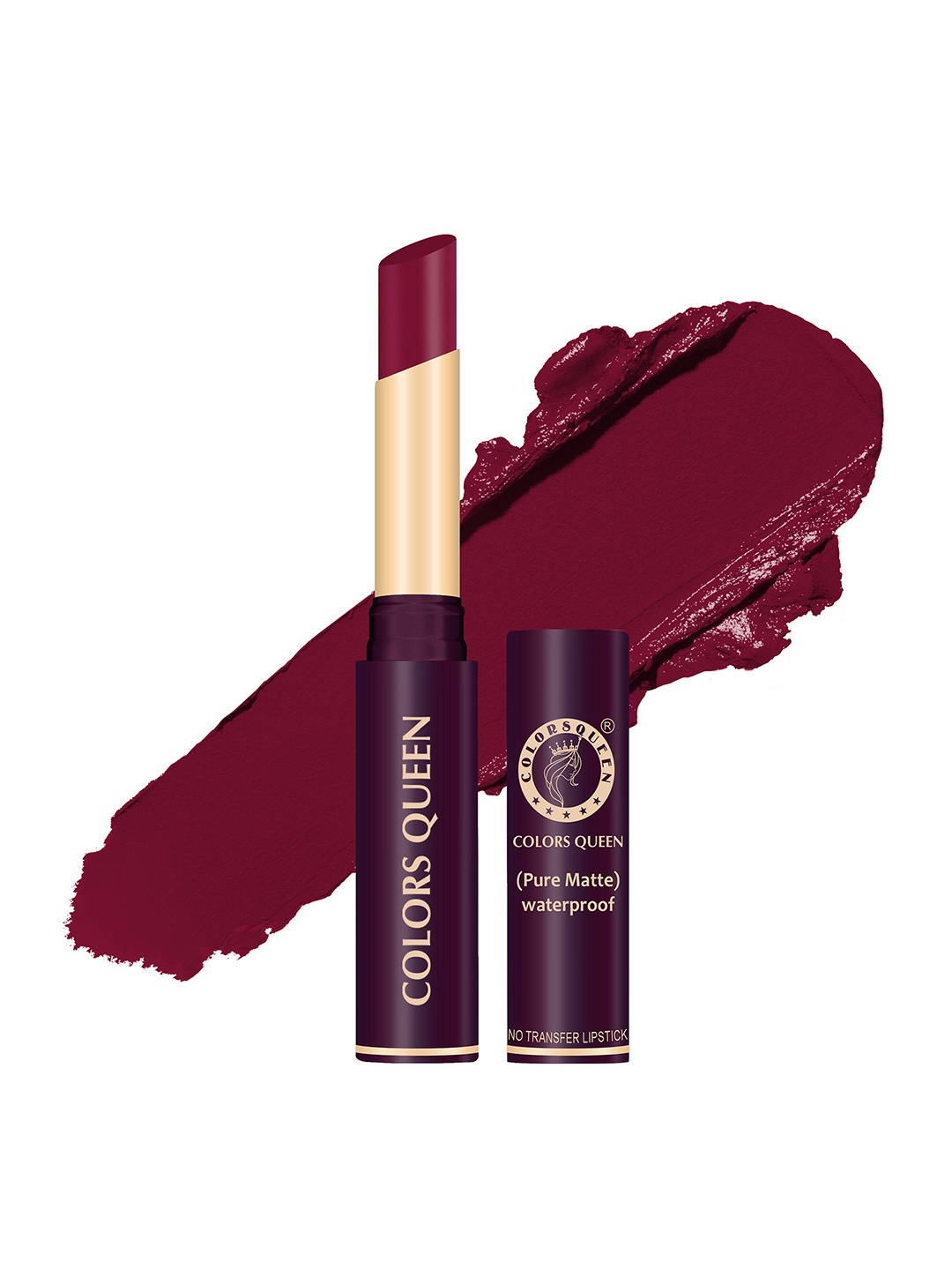 Colors Queen Pure Matte Waterproof Non Transfer Lipstick - Rich Red 27, Maroon