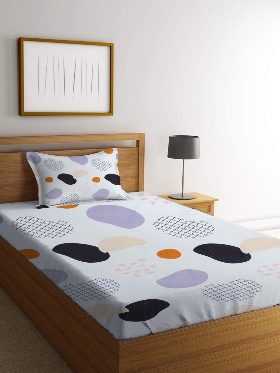 homewards White & Blue Geometric Polyester 200 TC Single Bedsheet With 1 Pillow Cover
homewards White & Blue Geometric Polyester 200 TC Single Bedsheet With 1 Pillow Cover