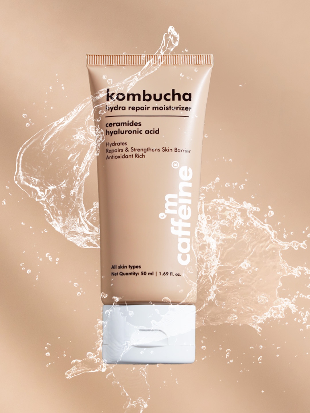 MCaffeine Kombucha Hydra Repair Face Moisturizer With Ceramide & Hyaluronic Acid - 50ml, Beige
MCaffeine Kombucha Hydra Repair Face Moisturizer With Ceramide & Hyaluronic Acid - 50ml, Beige