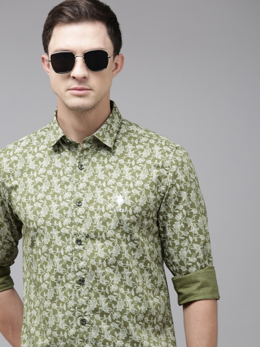 U.S. Polo Assn. Denim Co. Pure Cotton Slim Fit Floral Printed Casual Shirt, Olive
U.S. Polo Assn. Denim Co. Pure Cotton Slim Fit Floral Printed Casual Shirt, Olive