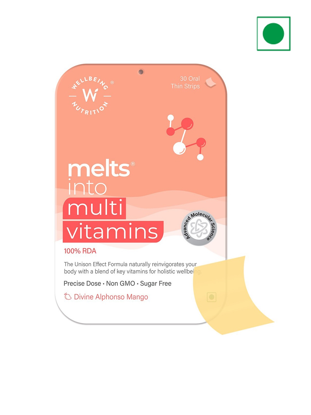 Wellbeing Nutrition Melts Multivitamin - Divine Alphonso Mango - 30 Veg Oral Strips, Orange
Wellbeing Nutrition Melts Multivitamin - Divine Alphonso Mango - 30 Veg Oral Strips, Orange